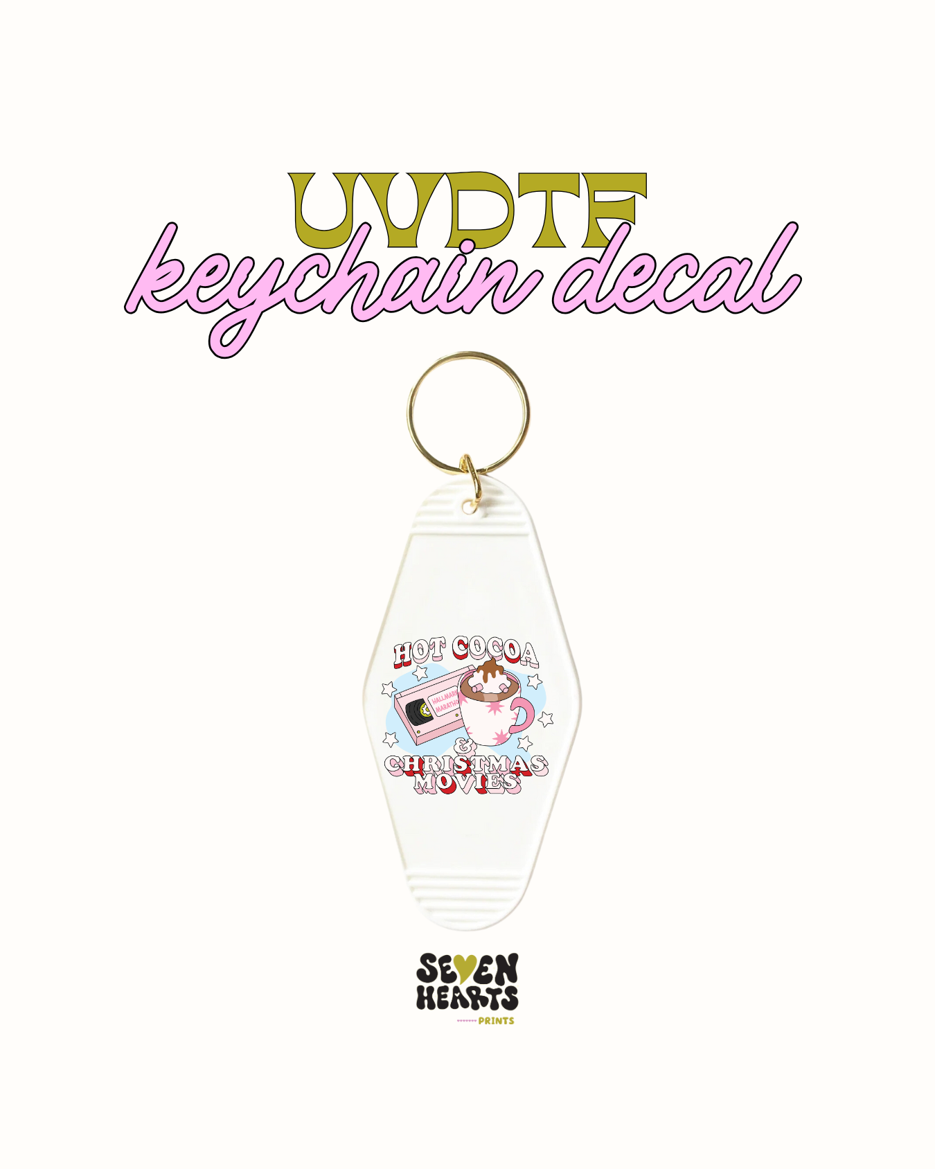 Hot cocoa Christmas movies - Keychain Decal Set of 5 UVDTF