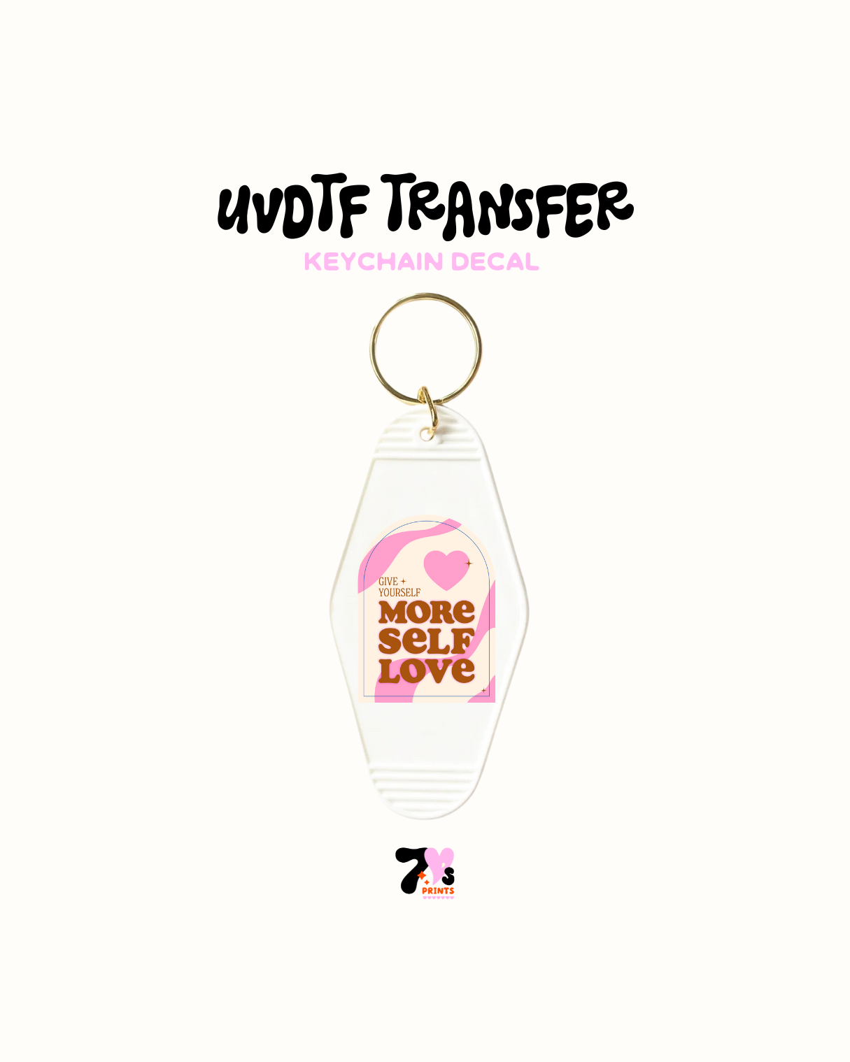 More self love pink - Keychain Decal Set of 5 UVDTF