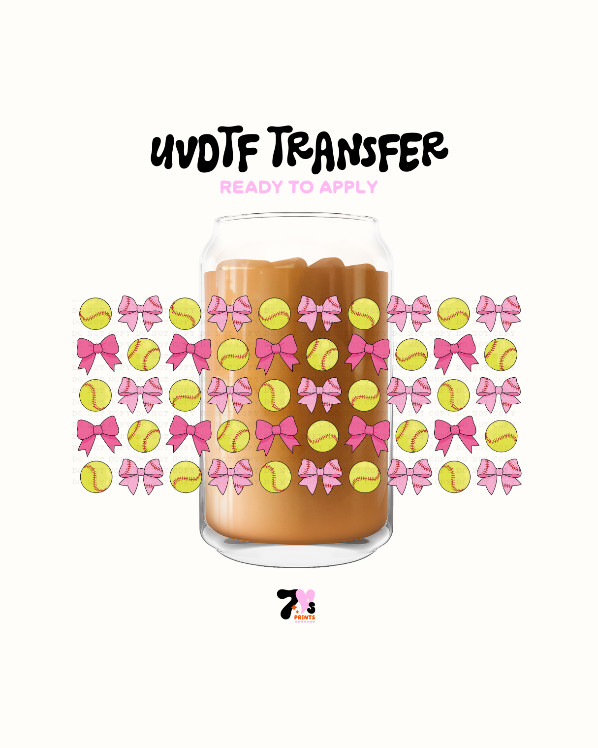 Softball and bows - UVDTF Wrap