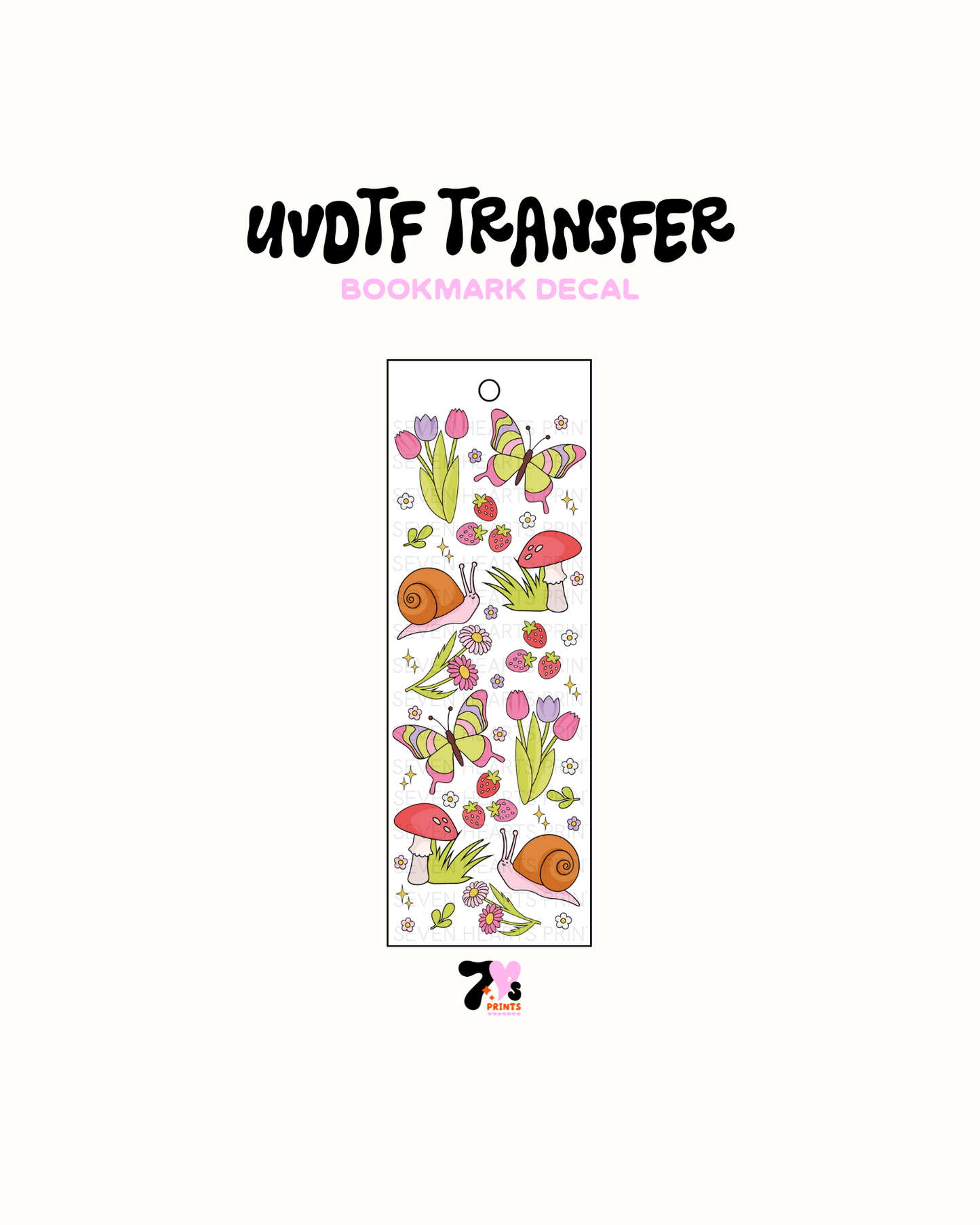 Butterflies and Snails - UVDTF Bookmark Decal