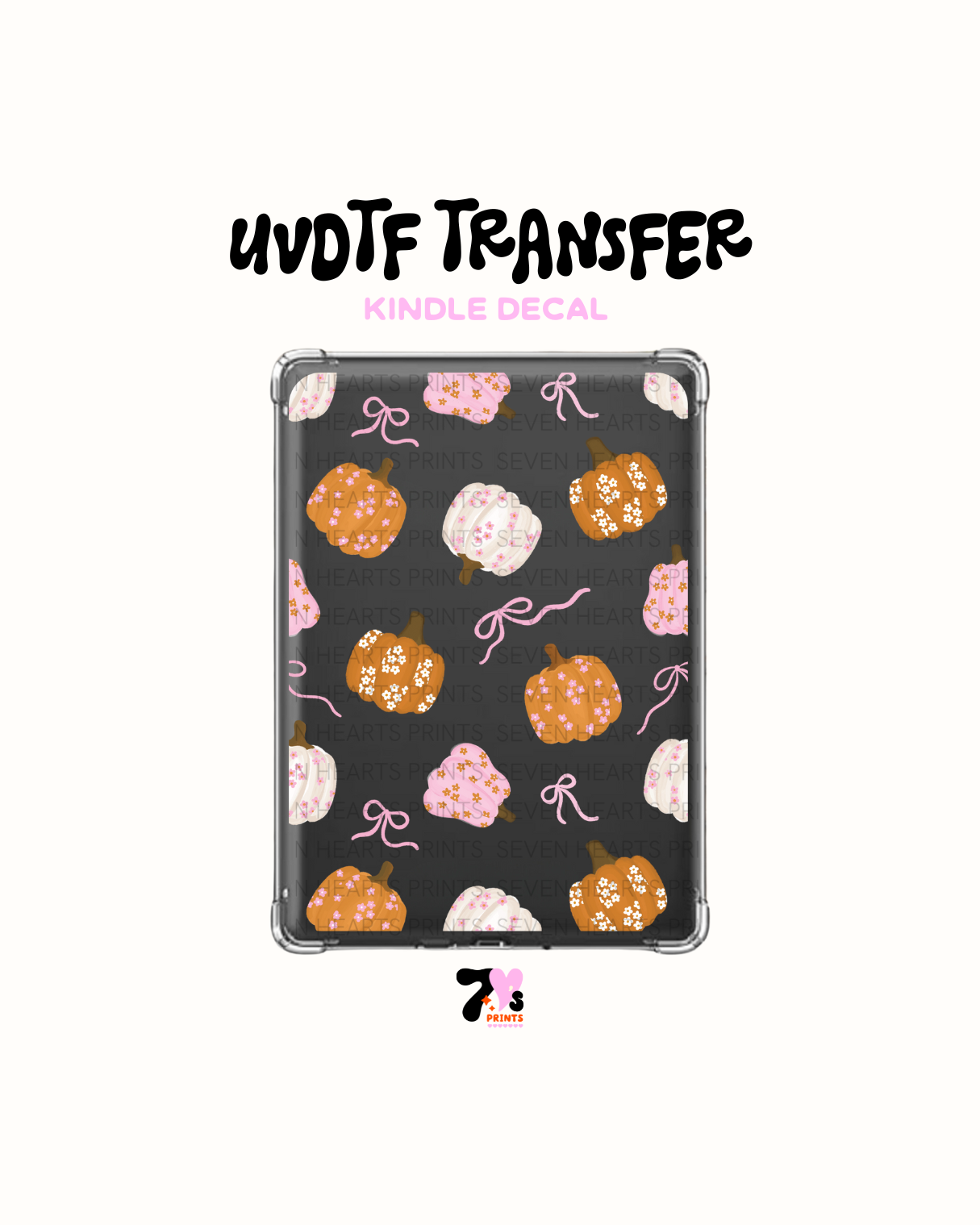 Pumpkins and pastel bows - UVDTF Kindle Decal