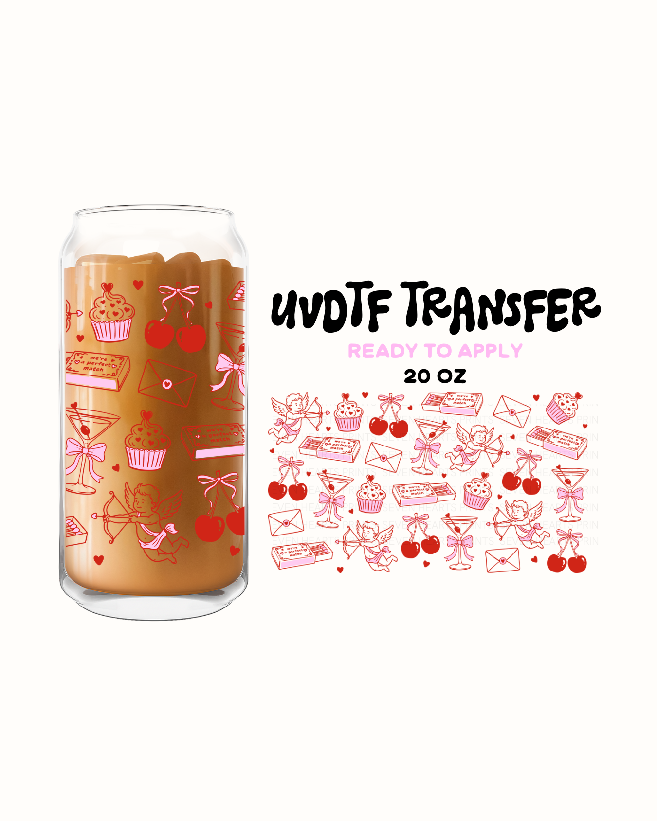 Valentines Icons - UVDTF 20oz Cup Wrap