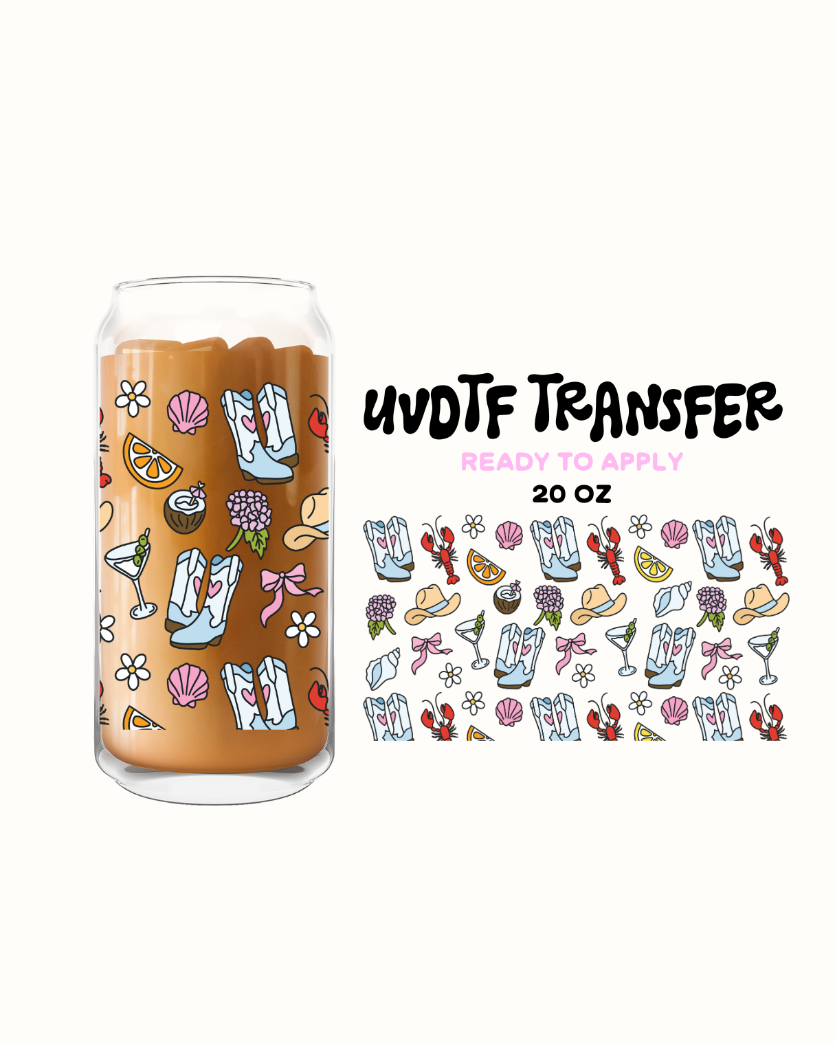 Costal girl 20oz- UVDTF 20oz Cup Wrap