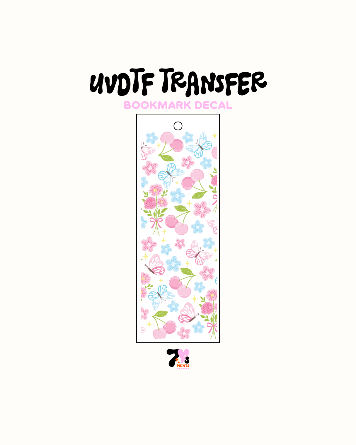 Butterflies and Flowers - UVDTF Bookmark Decal