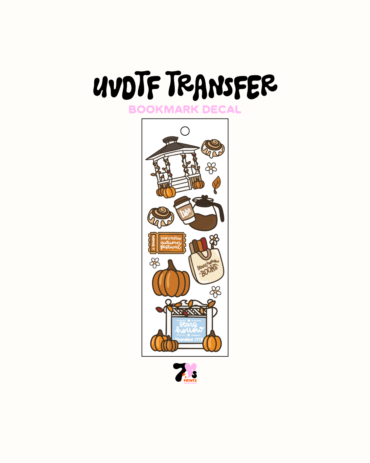 Lukes Coffee brown pumpkin - UVDTF Bookmark Decal