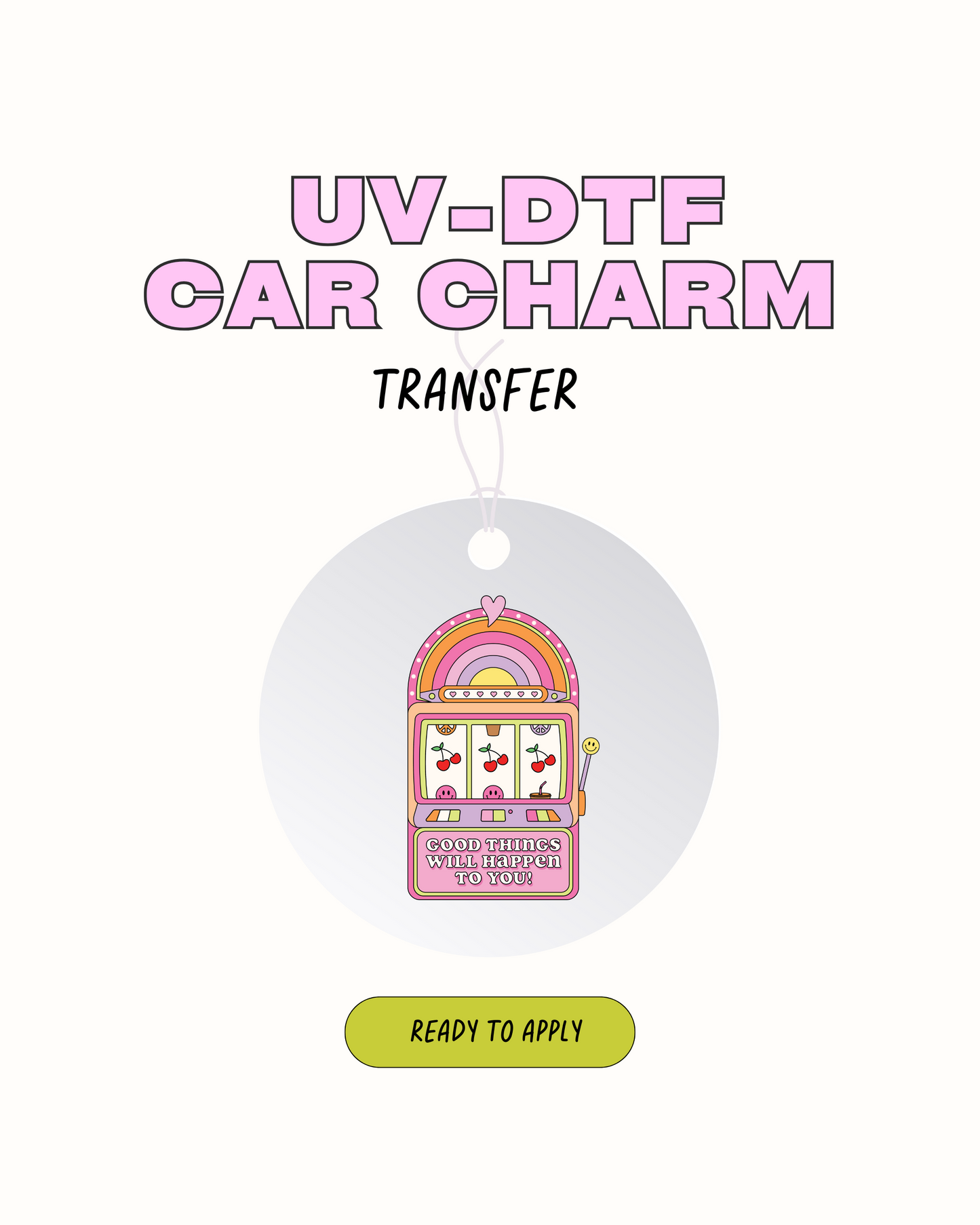 Sucederán cosas buenas - Calcomanía con dije de coche