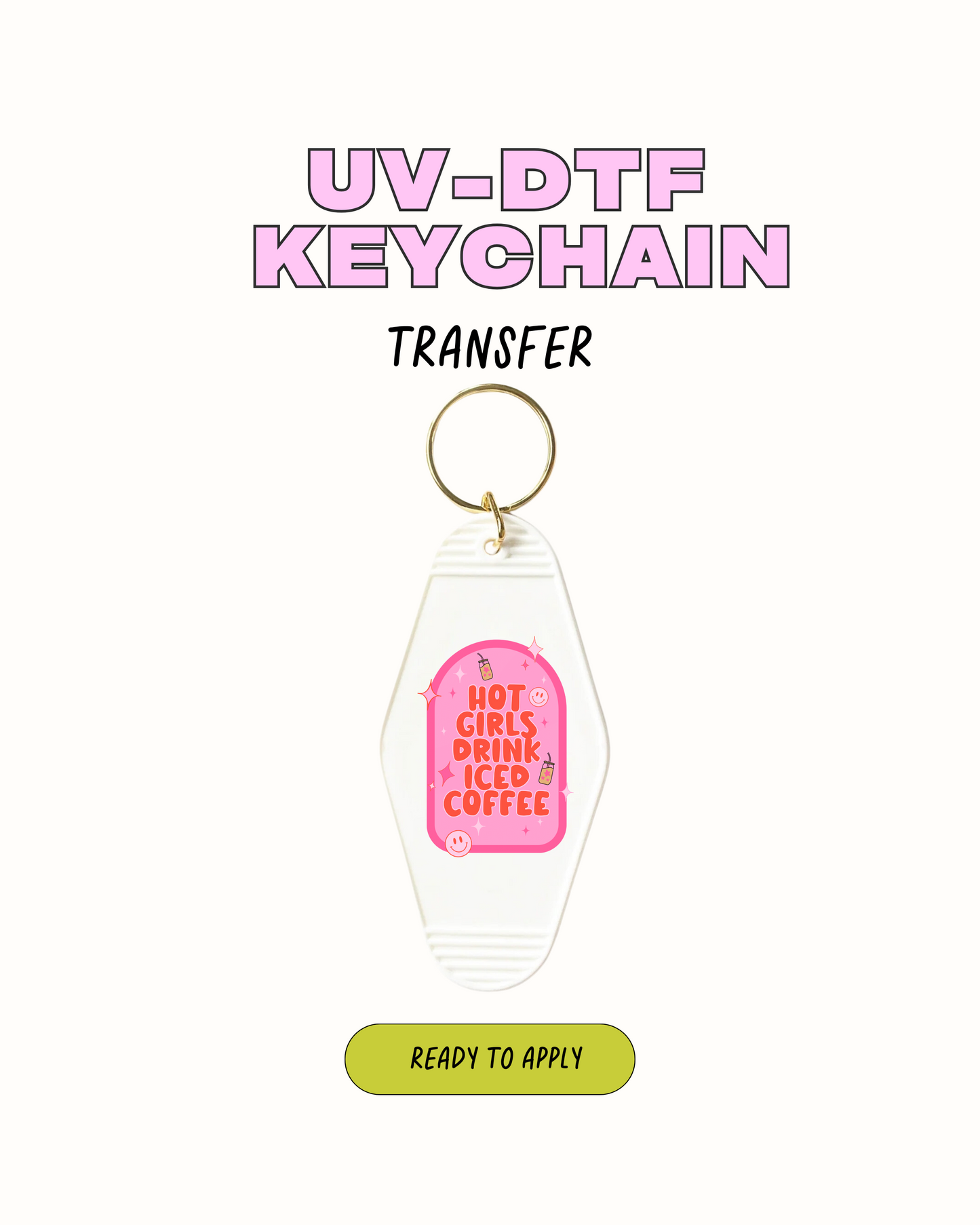 Hot girls drink coffee - UVDTF Keychain