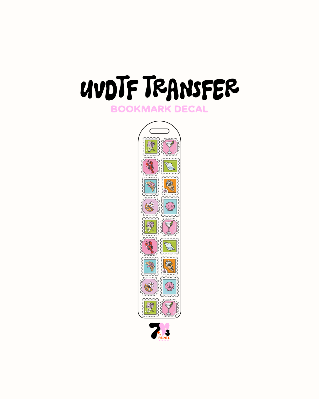 Sea shell stamps - UVDTF Bookmark Decal