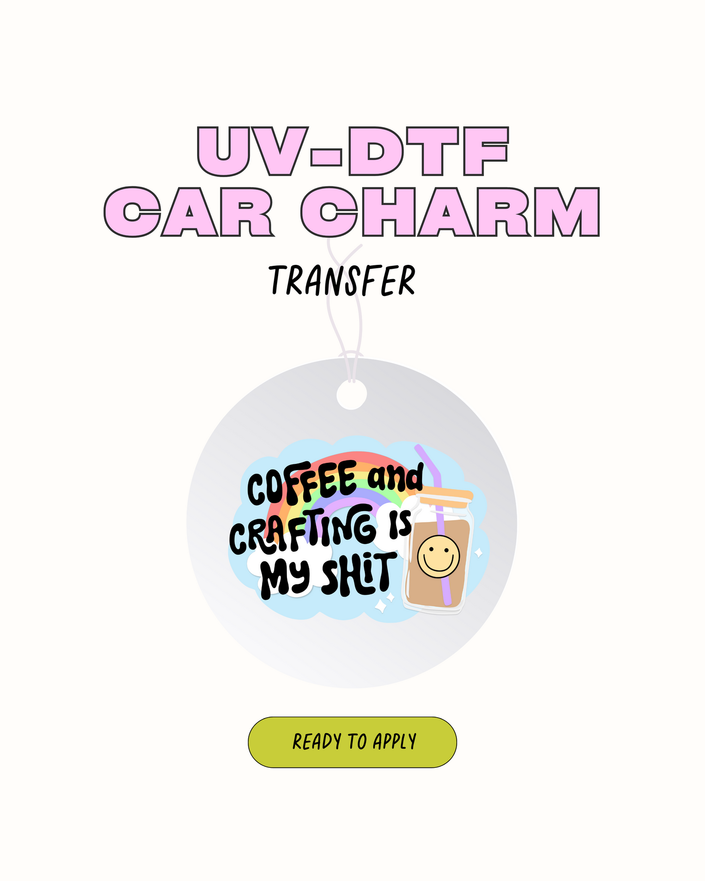 Coffee and crafting is my Sh*t- Car Charm Decal