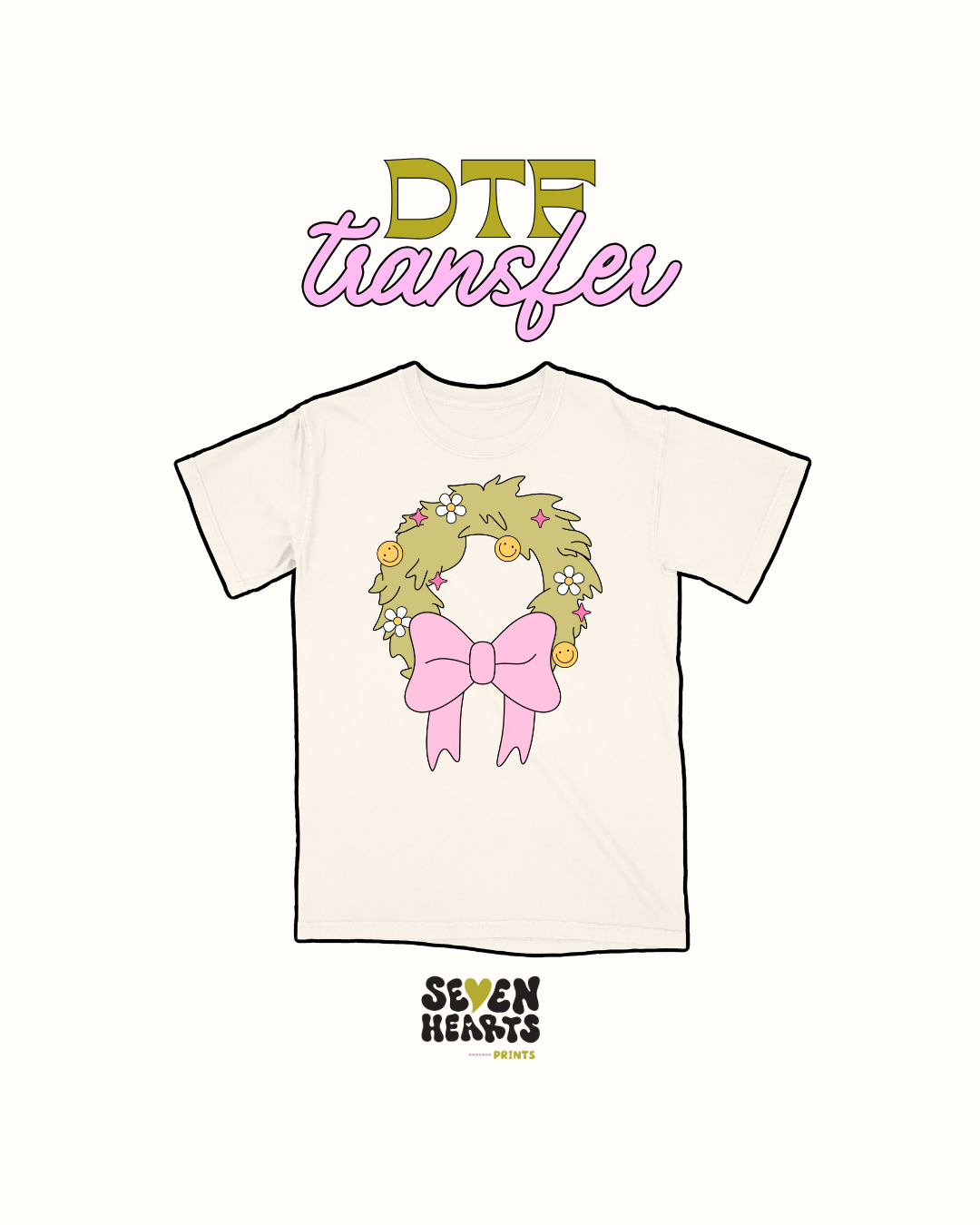 Pink garland - DTF Transfer