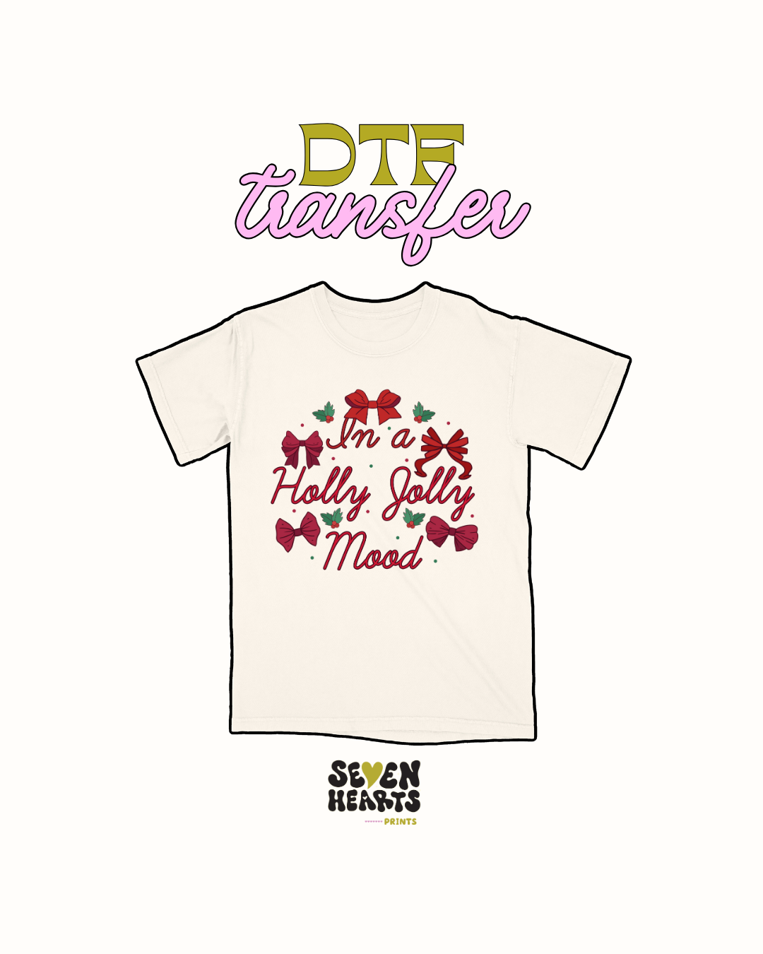 In a holly jolly mood- DTF Transfer
