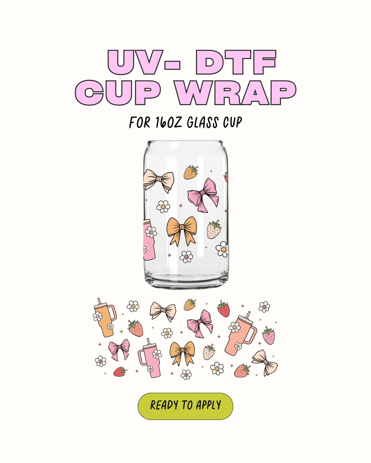 Vasos y Fresas - UV DTF