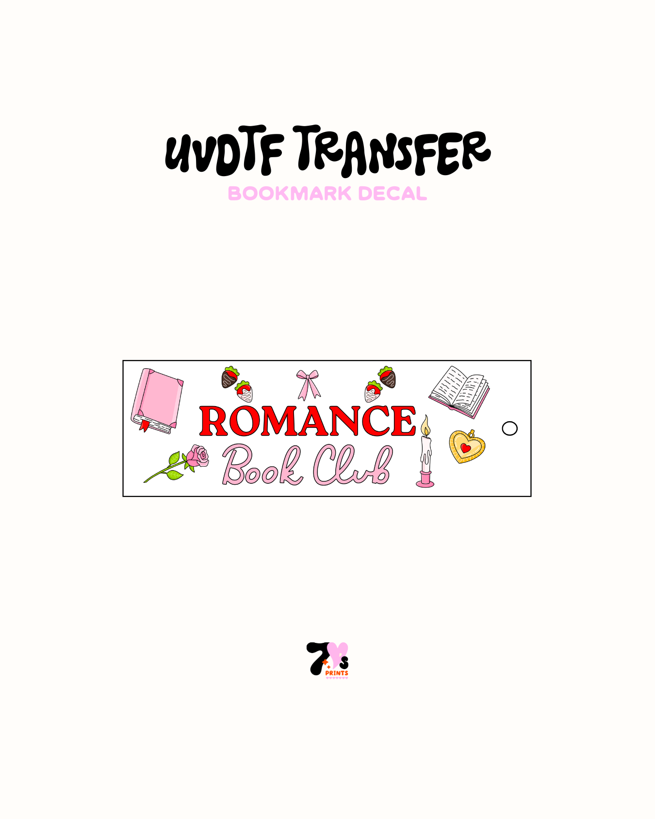 Romance Book Club (Rose) - UVDTF Bookmark Decal