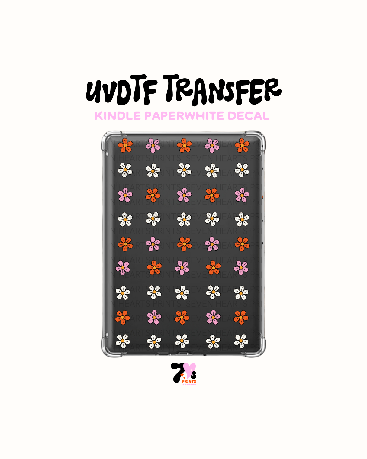 Cute Flowers - UVDTF Kindle Decal