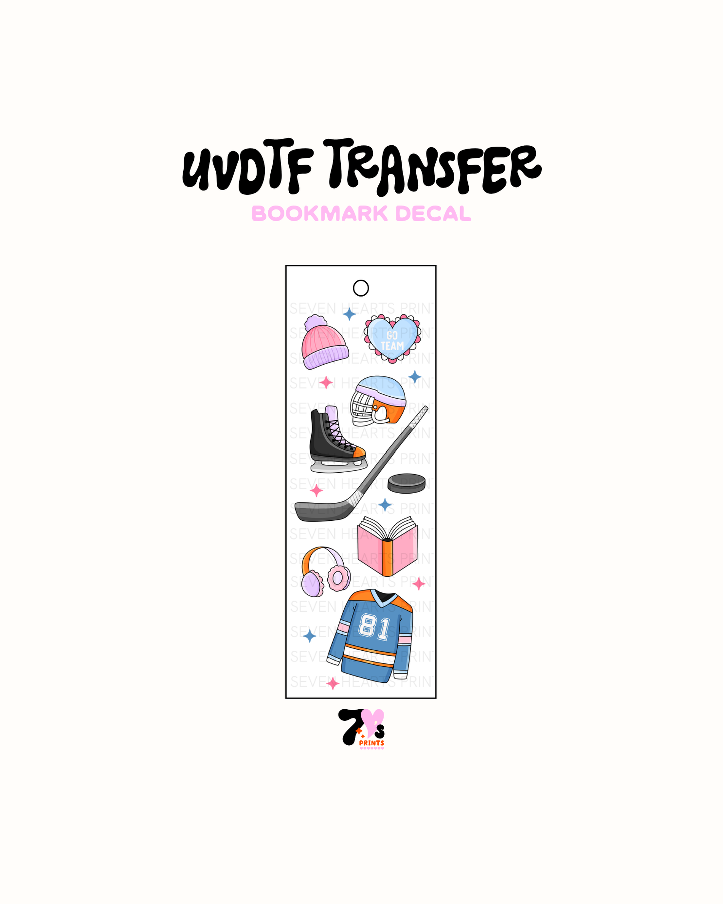 Hockey romance (clear) - UVDTF Bookmark Decal