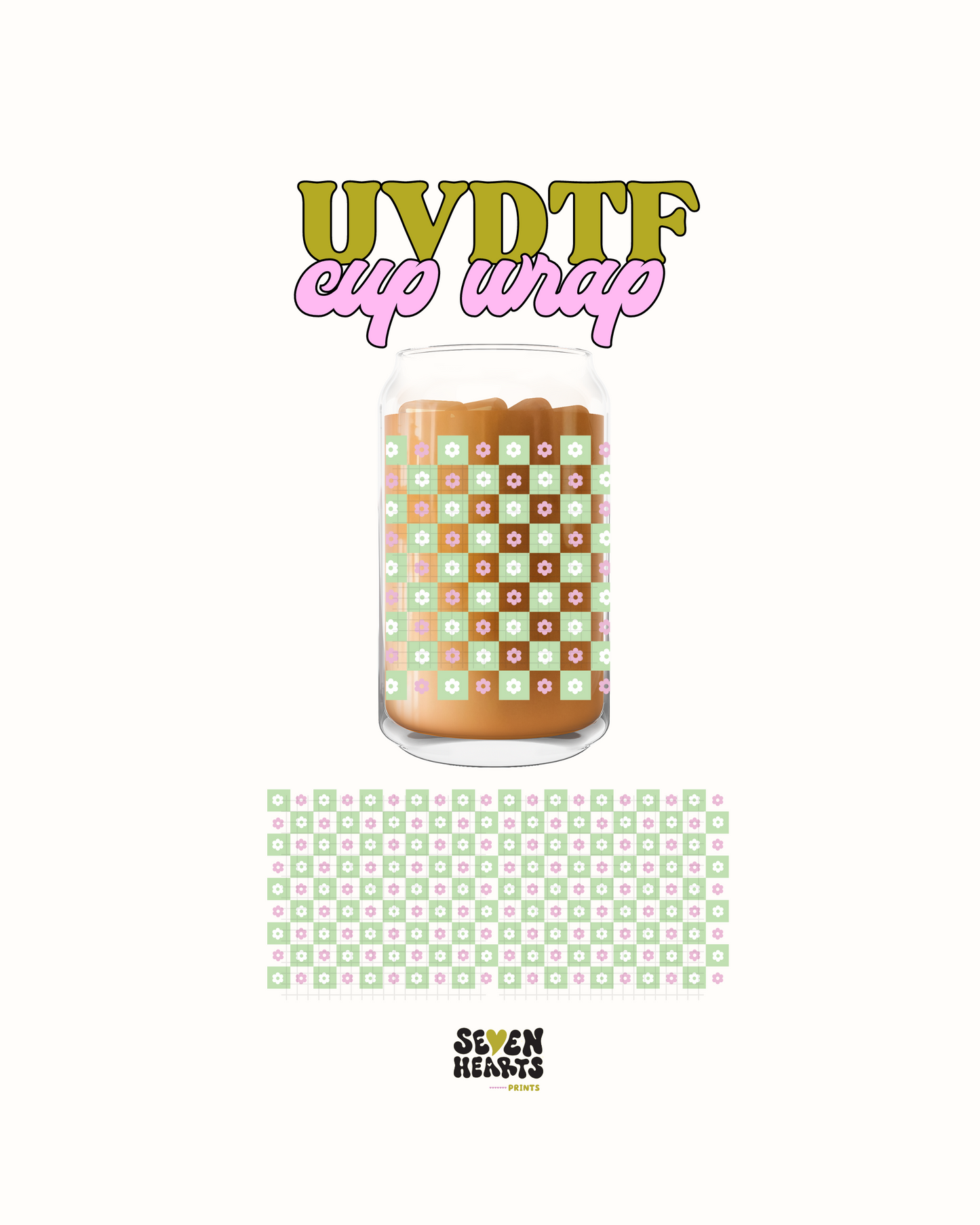 Checkered small flowers - UVDTF
