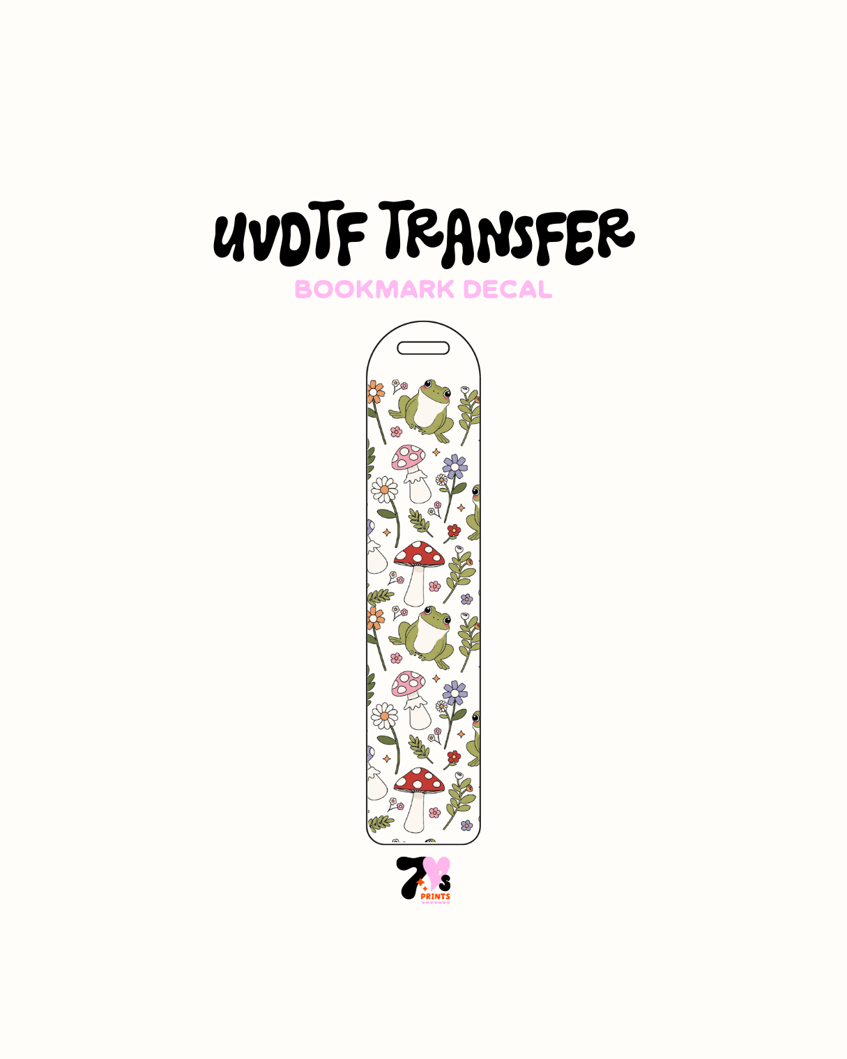Mushie and flowers - UVDTF Bookmark Decal