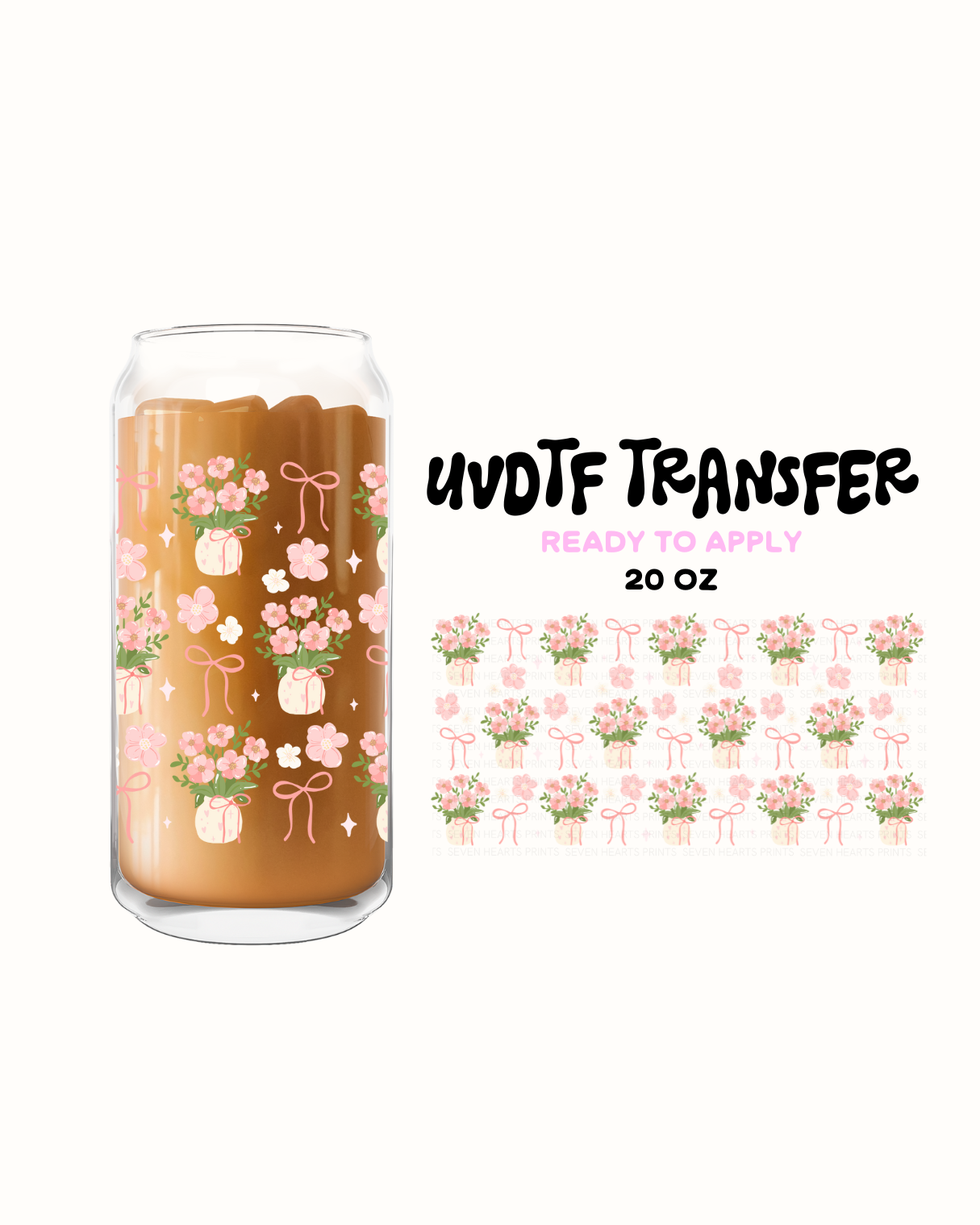 Flowers and bows - UVDTF 20oz Cup Wrap