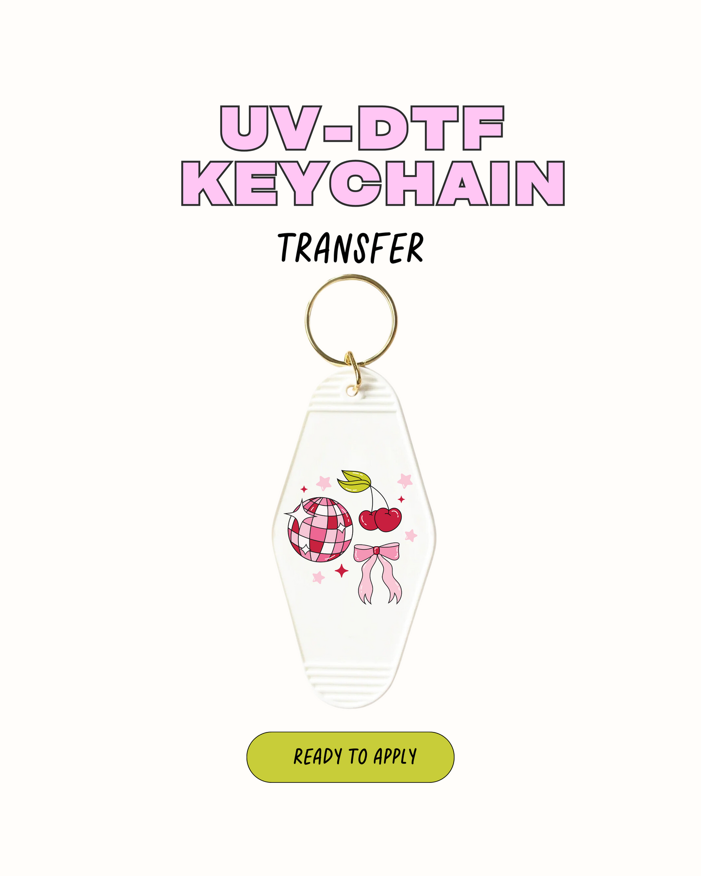Disco cherry - UVDTF Keychain