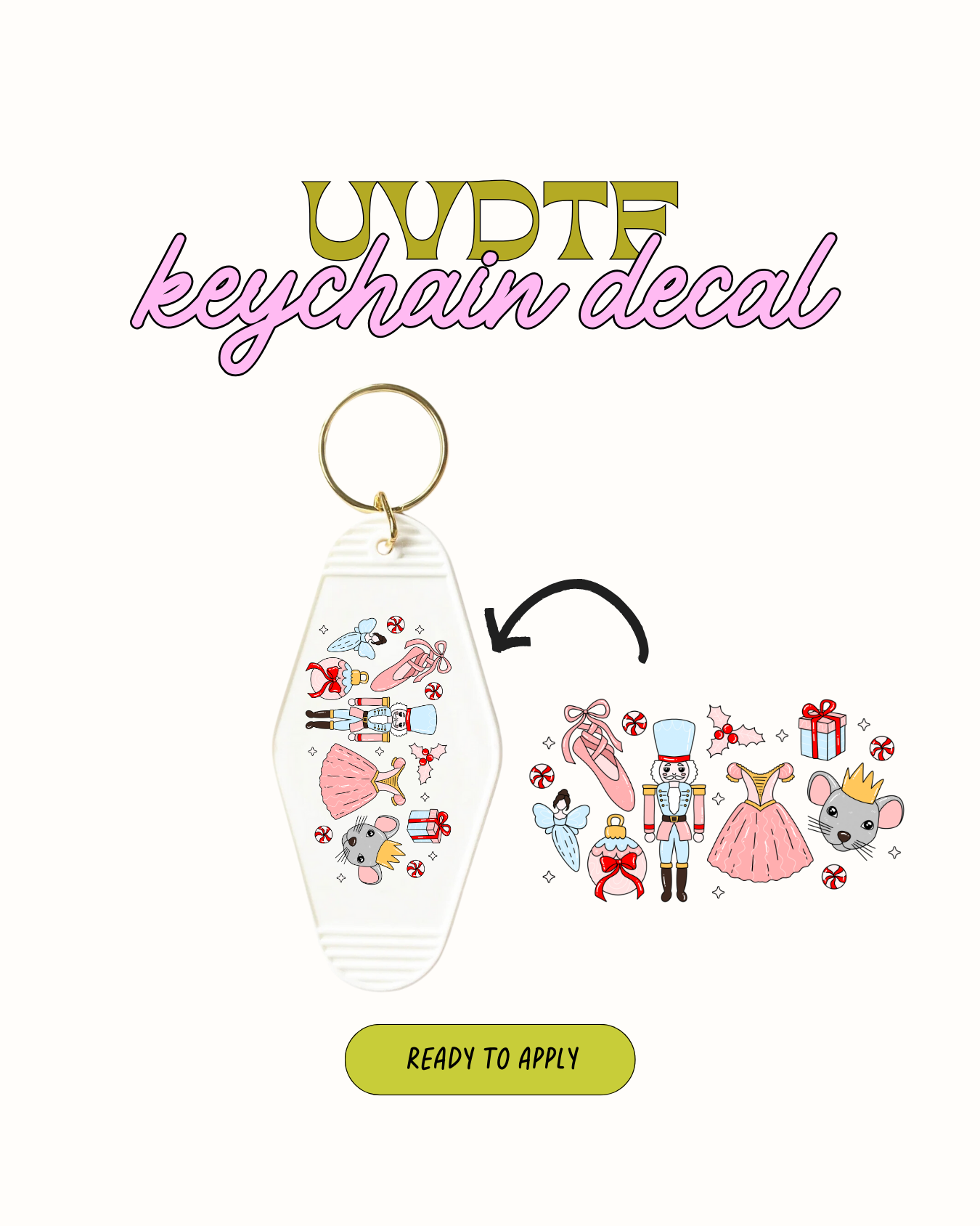 Cute Nutcracker - UVDTF Keychain