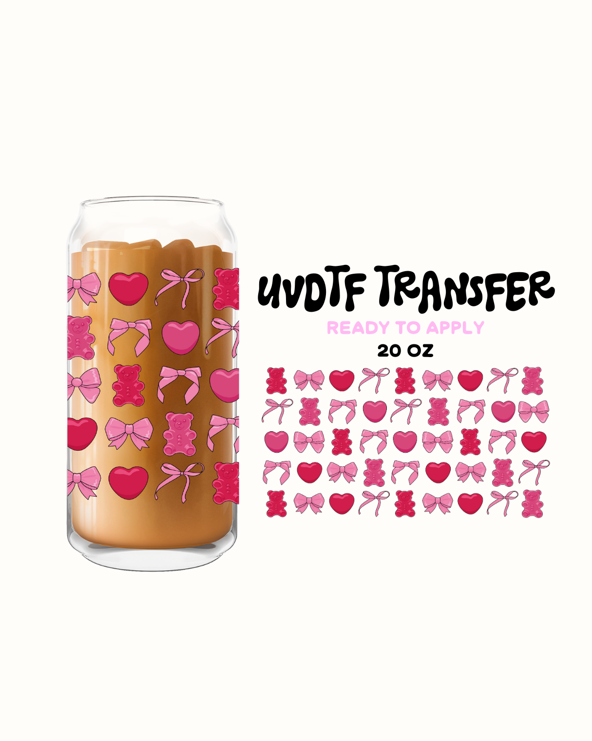 Bows and Gummies - UVDTF 20oz Cup Wrap