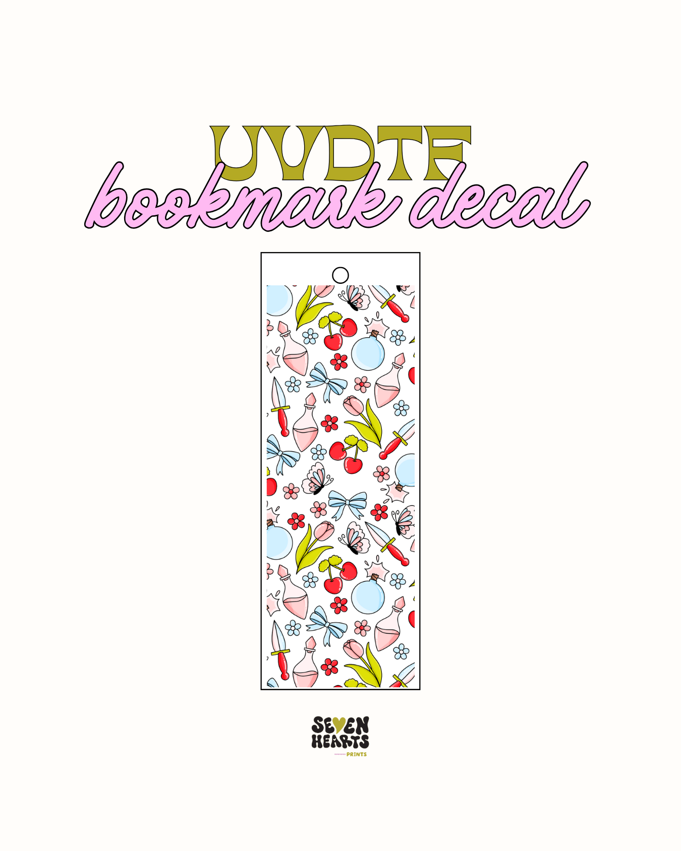 Cherry and poison - UVDTF Bookmark Decal