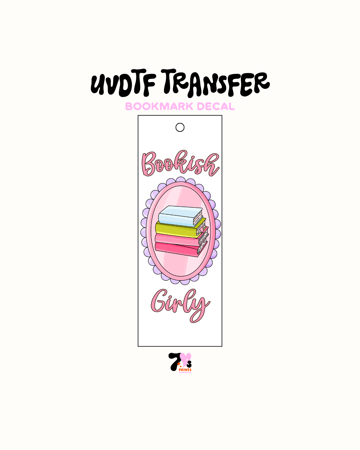 Bookish girly - UVDTF Bookmark Decal