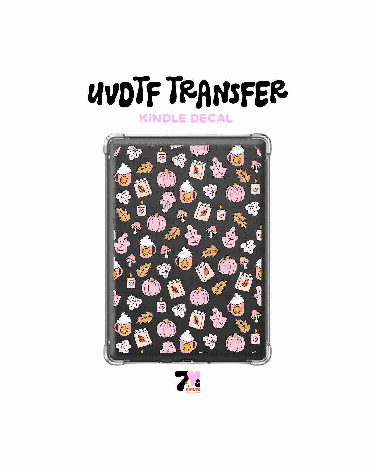 Pink pumpkins - UVDTF Kindle Decal