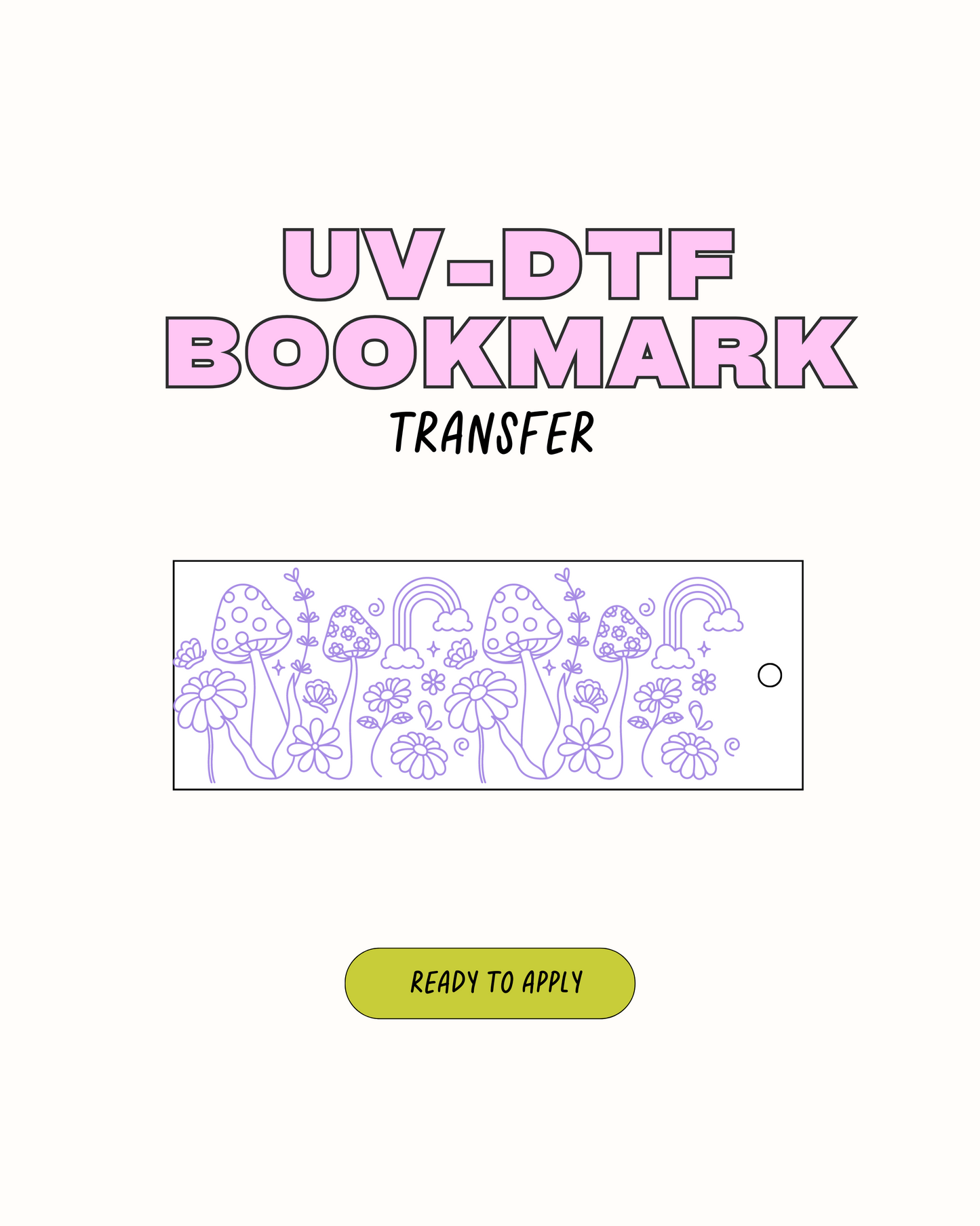 Groovy Mushroom - UVDTF Bookmark Decal