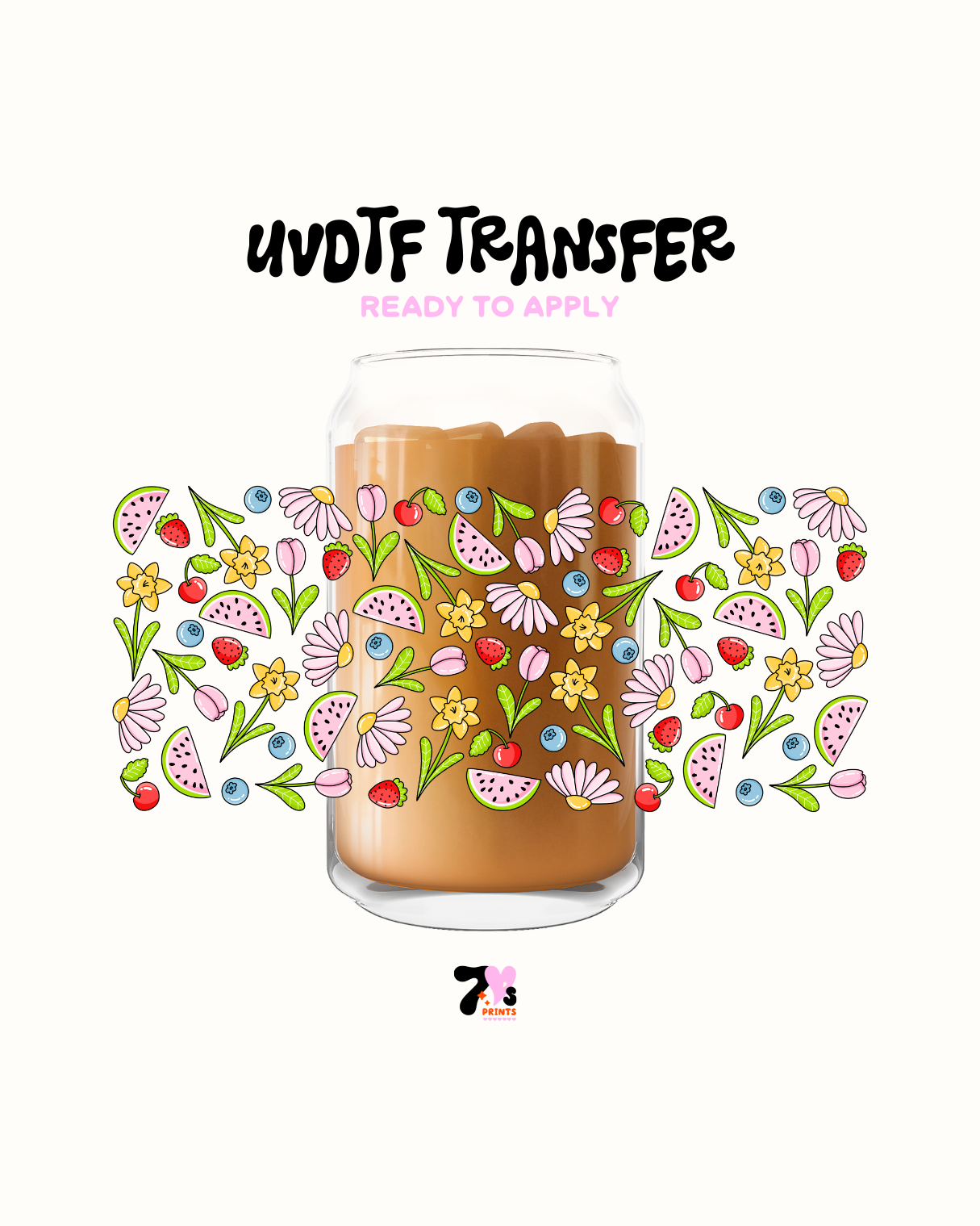Watermelon and flowers - UVDTF Wrap