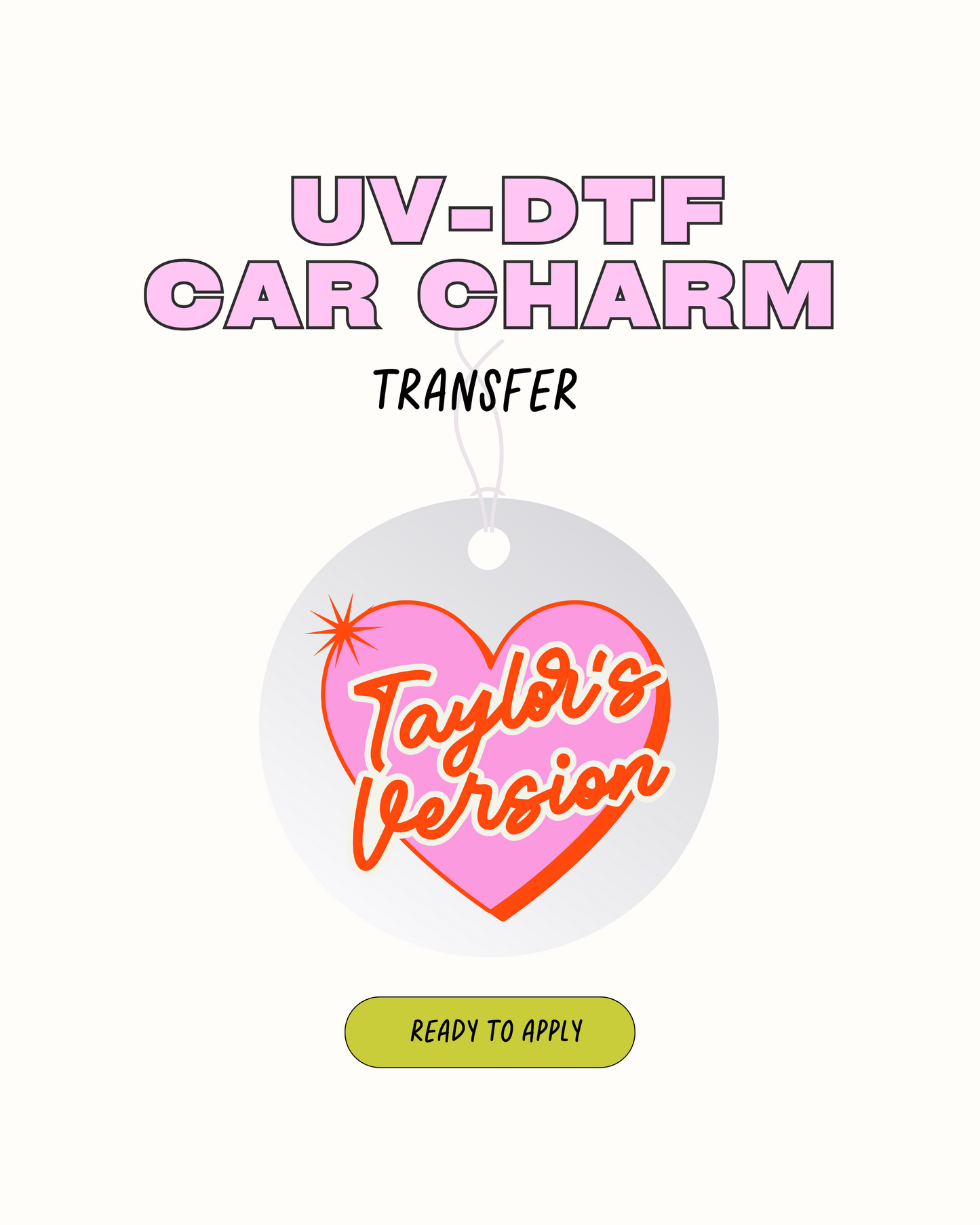 Versión de Taylor - Calcomanía con dije para automóvil