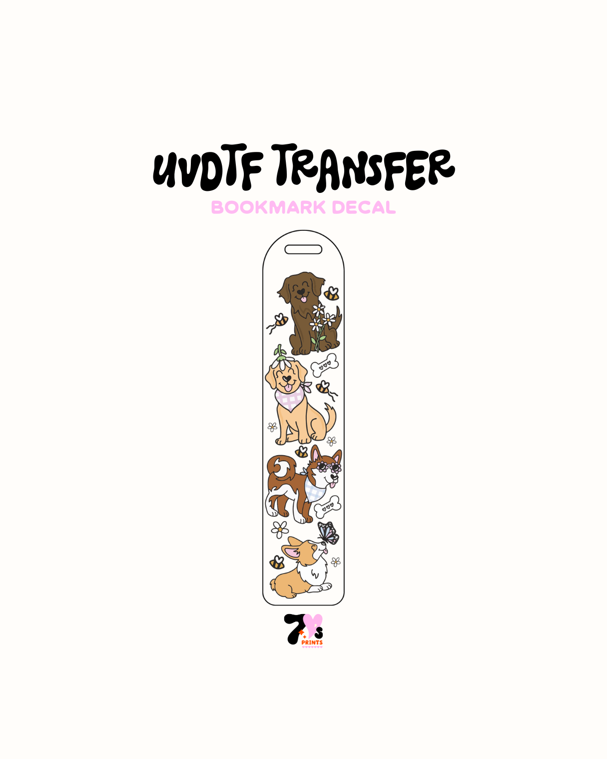 Spring pups - UVDTF Bookmark Decal