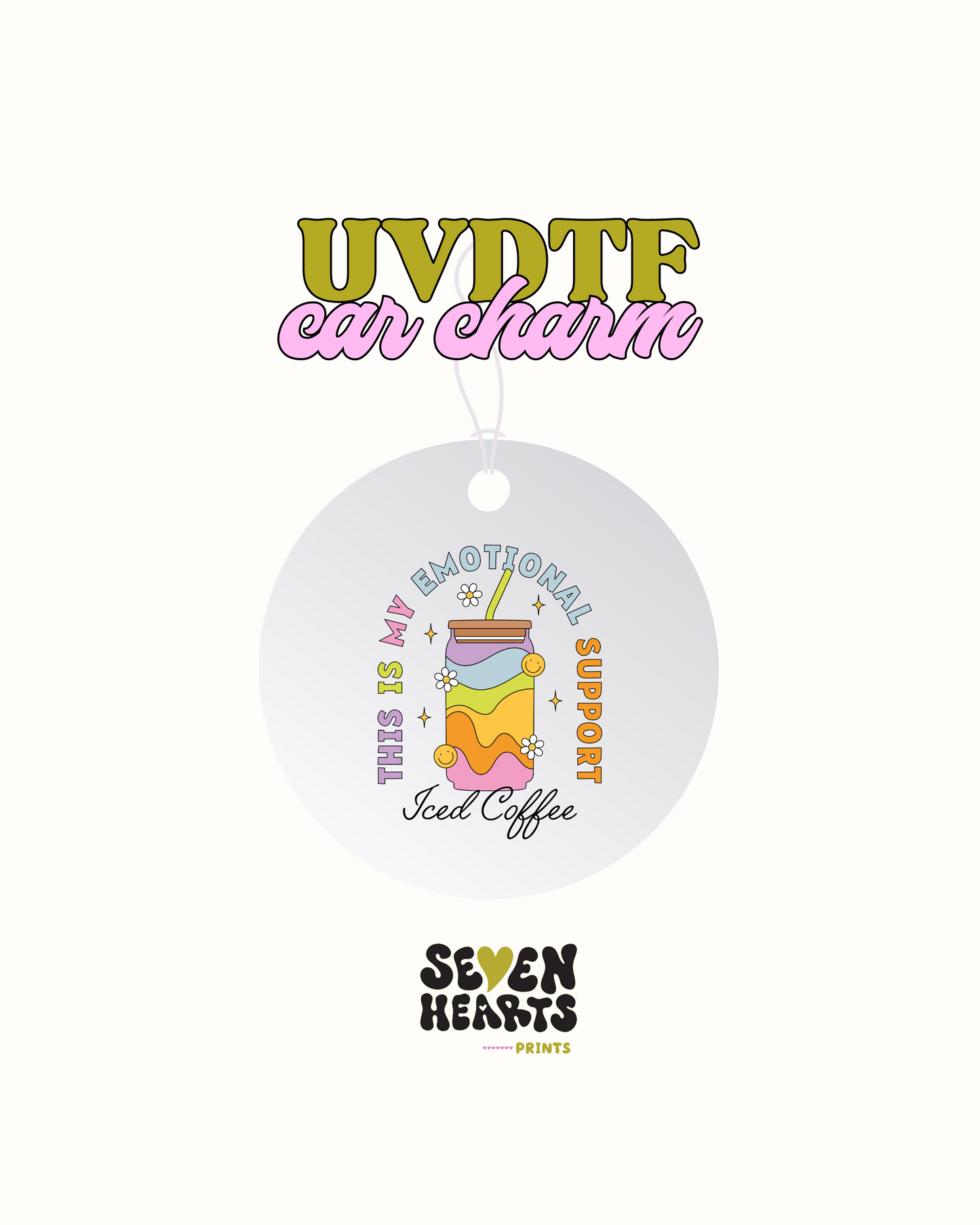 Café de apoyo emocional - Car Charm Calcomanía