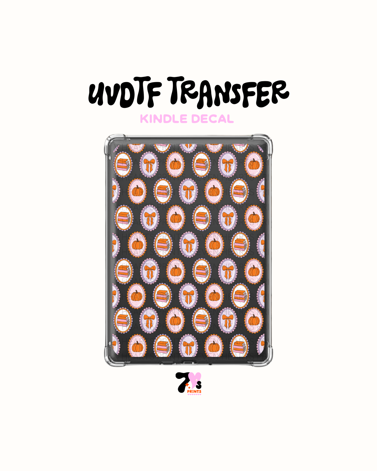 Bows and pumpkin- UVDTF Kindle Decal