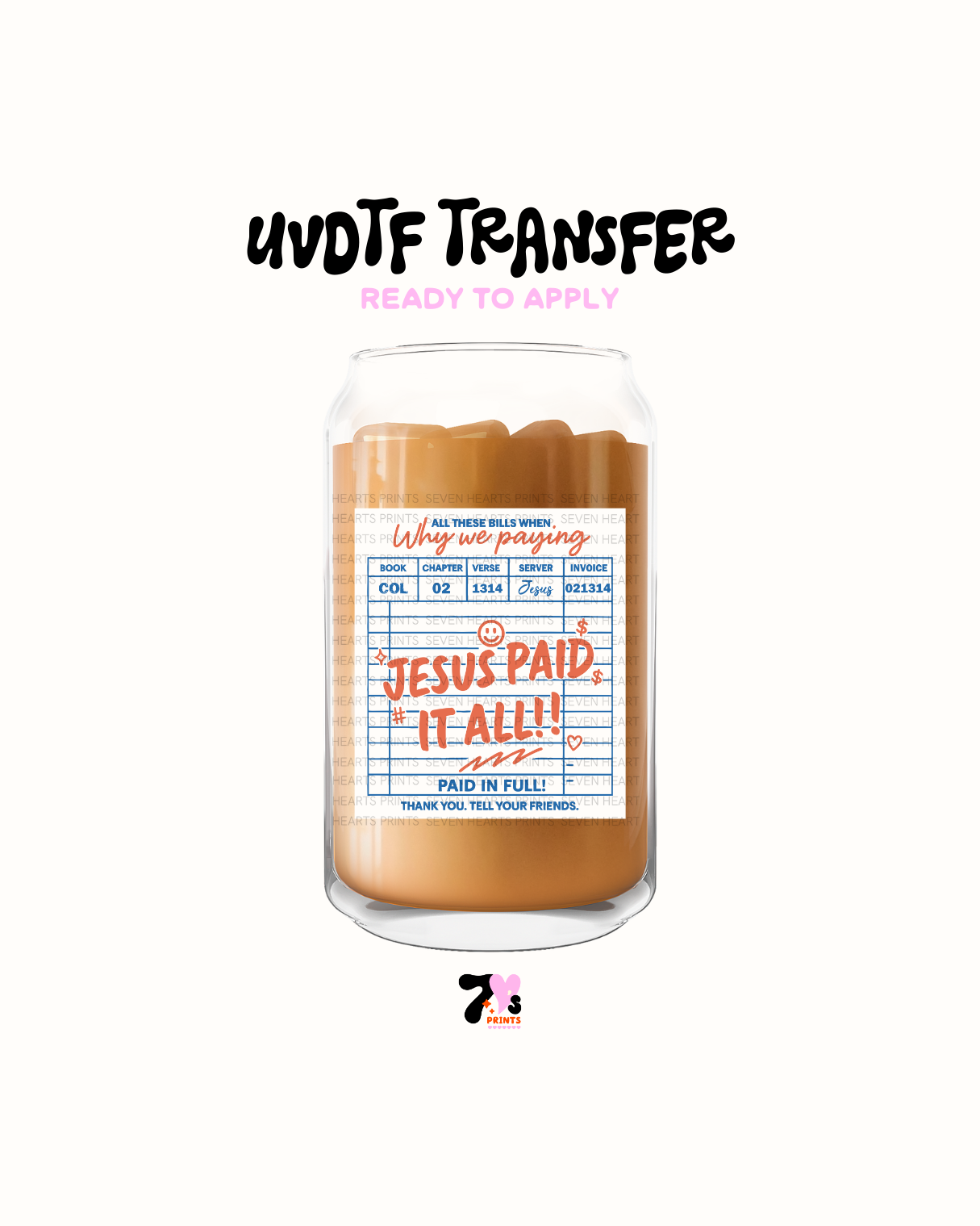Jesus paid all - UVDTF Decal