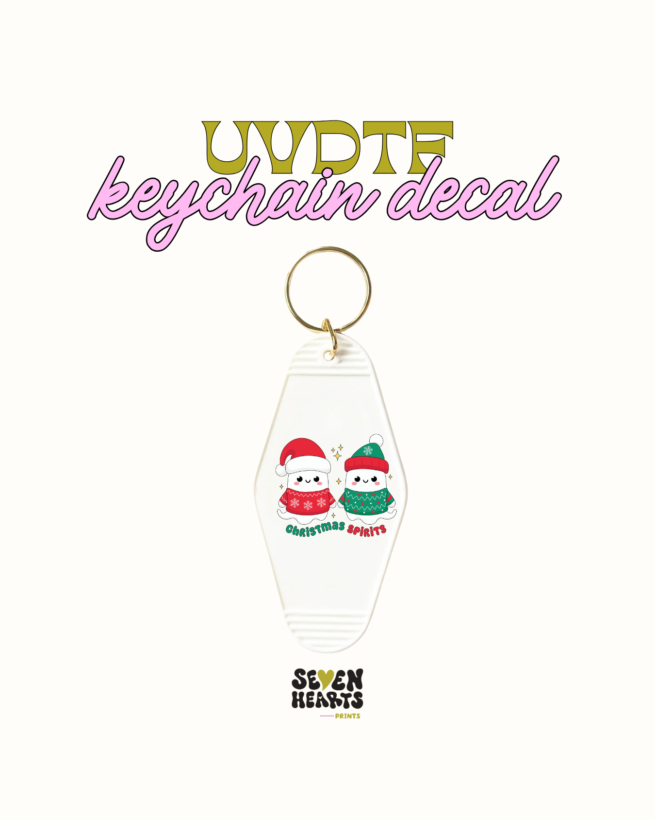 Christmas spirits - Keychain Decal Set of 5 UVDTF