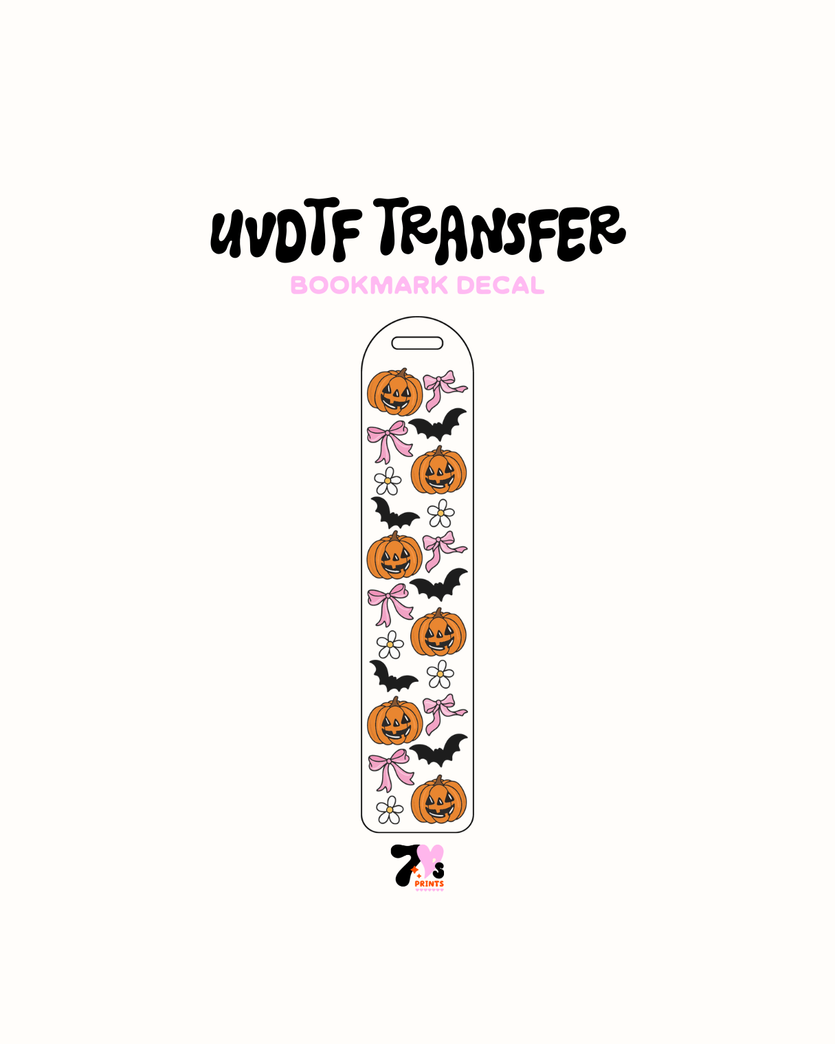 Pumpkins and bows - UVDTF Bookmark Decal