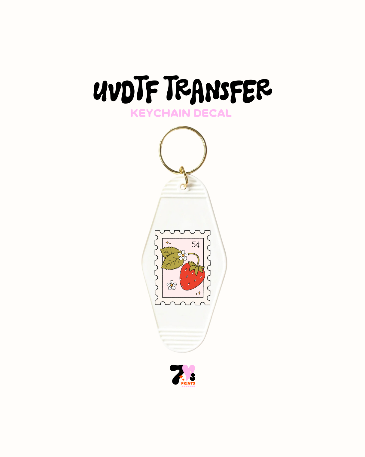 Straberry stamp - UVDTF Keychain