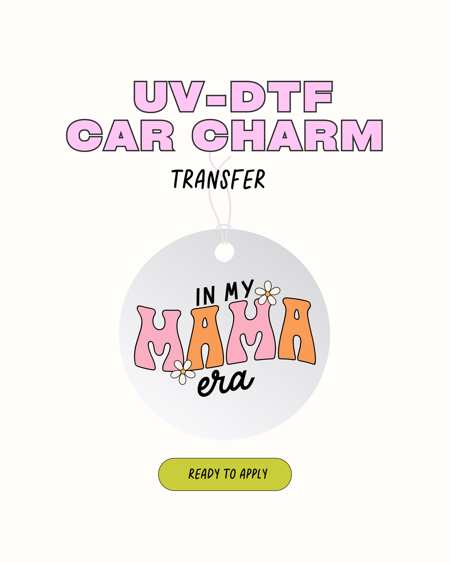 En la era de mi mamá - Calcomanía con dije de coche