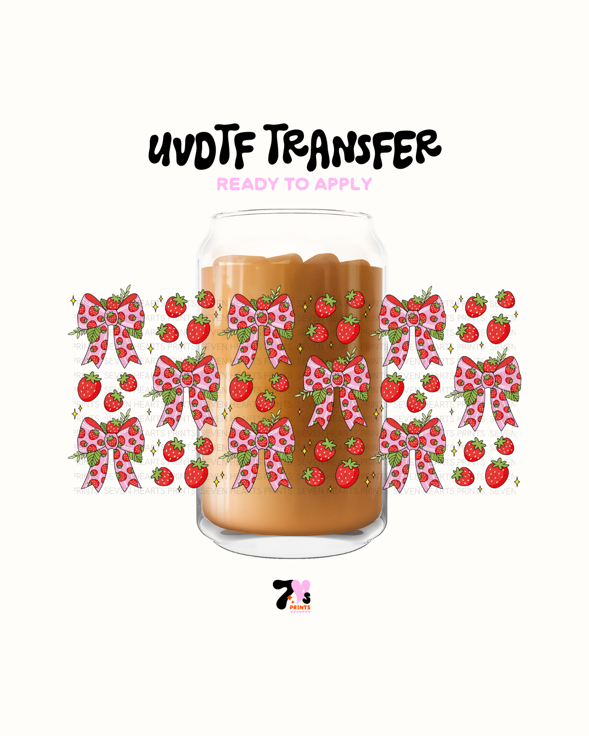 Cute Strawbery bows - UVDTF Wrap