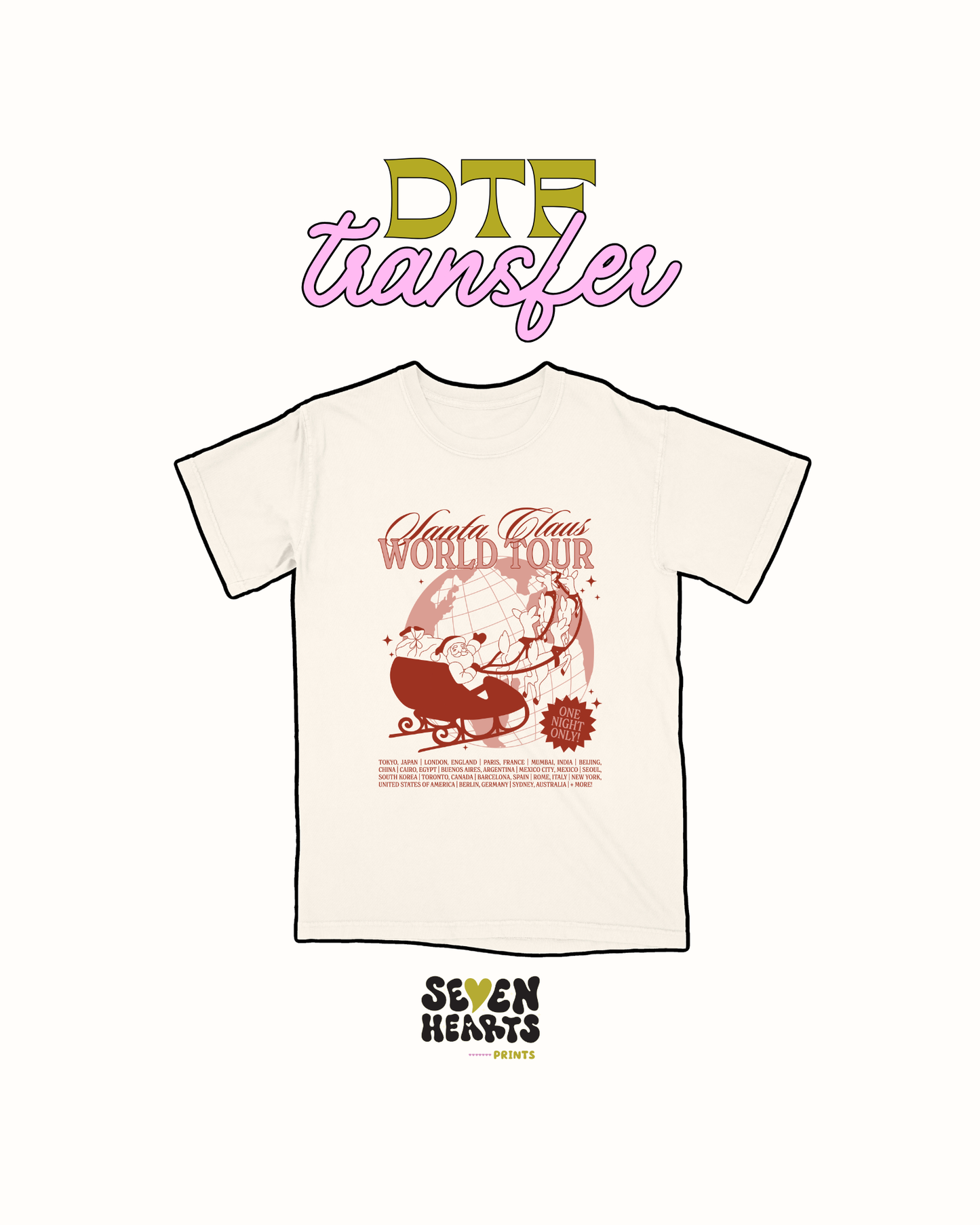 Santa clause world tour red - DTF Transfer