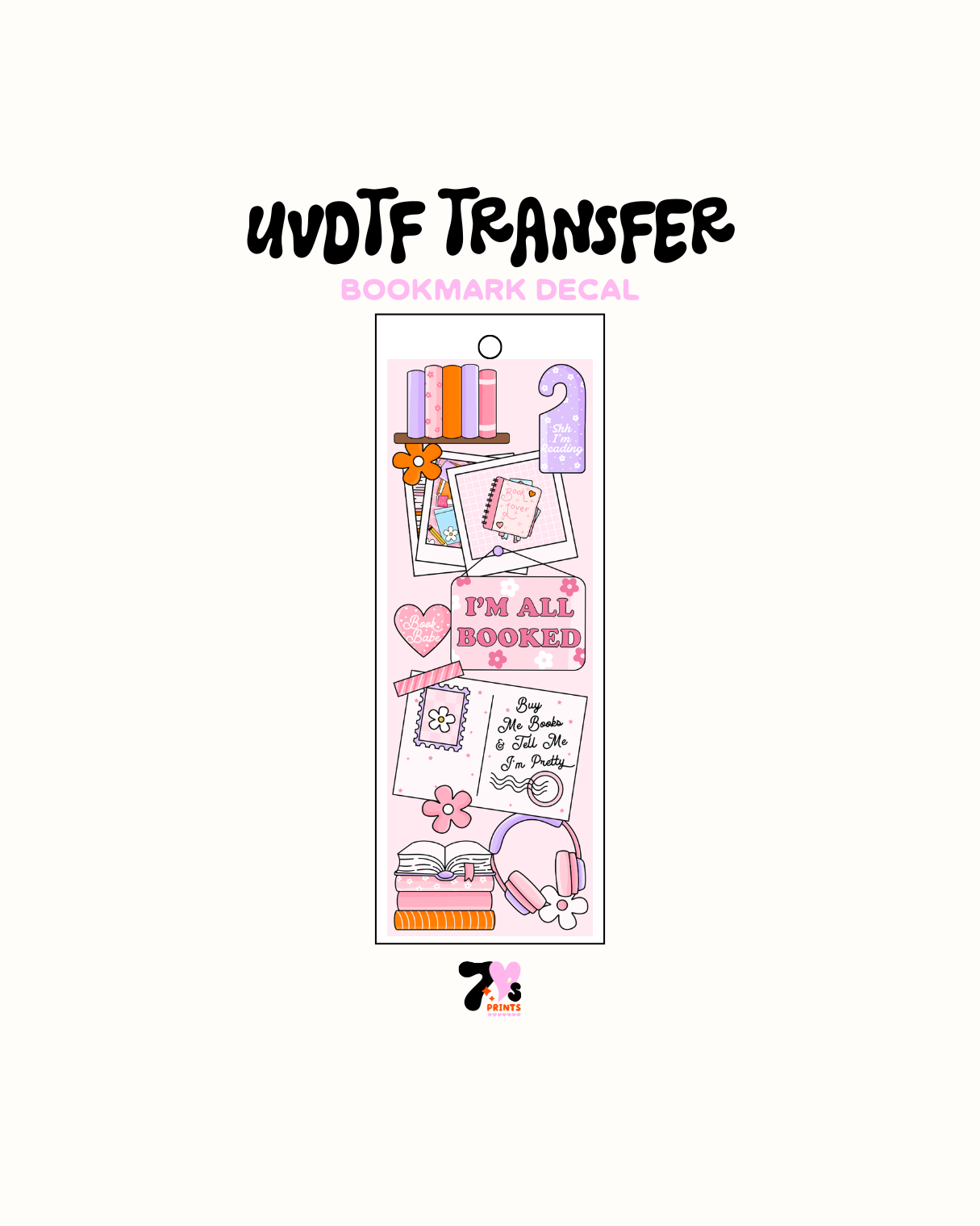 All booked - UVDTF Bookmark Decal