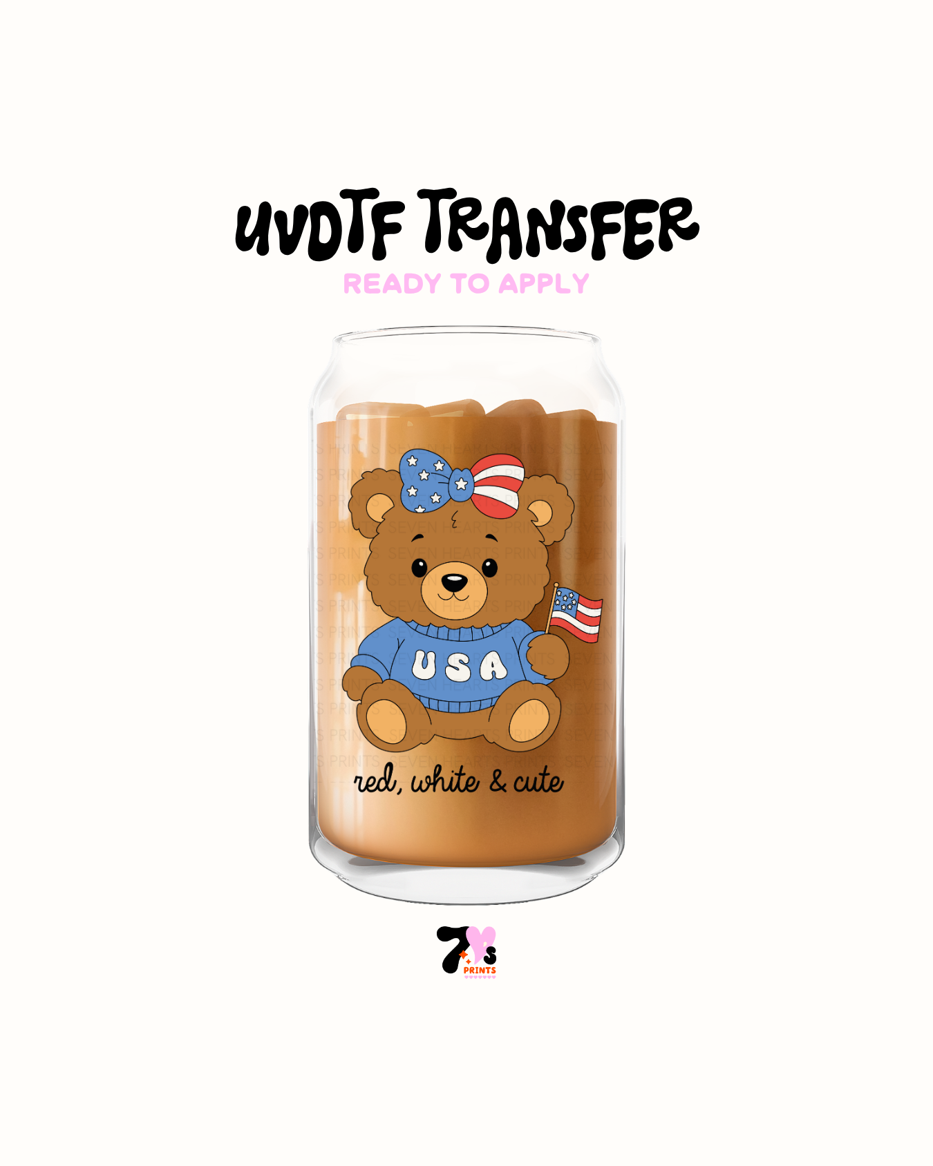Red white and cute UVDTF Decal