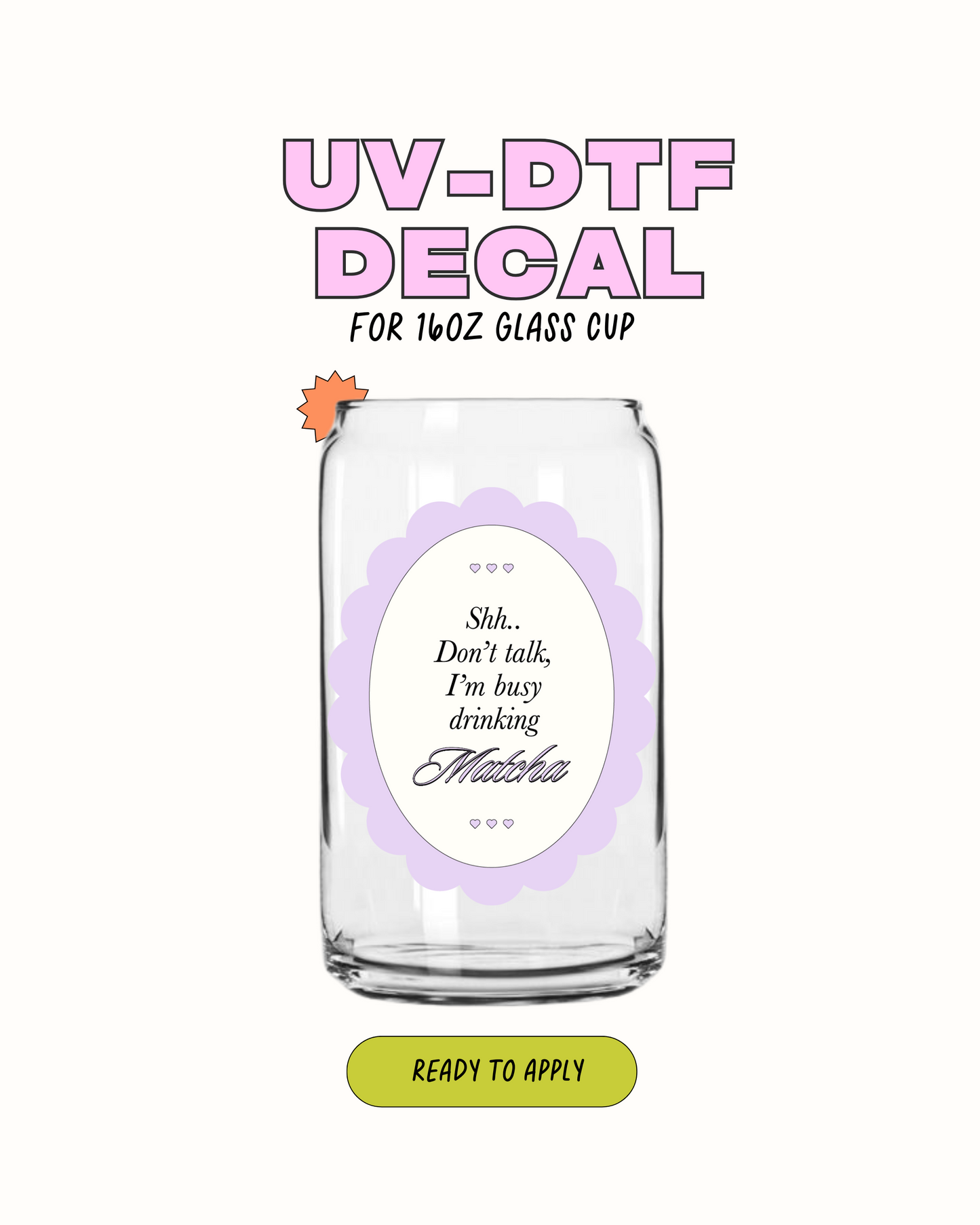 Ocupado bebiendo Matcha - UV DTF