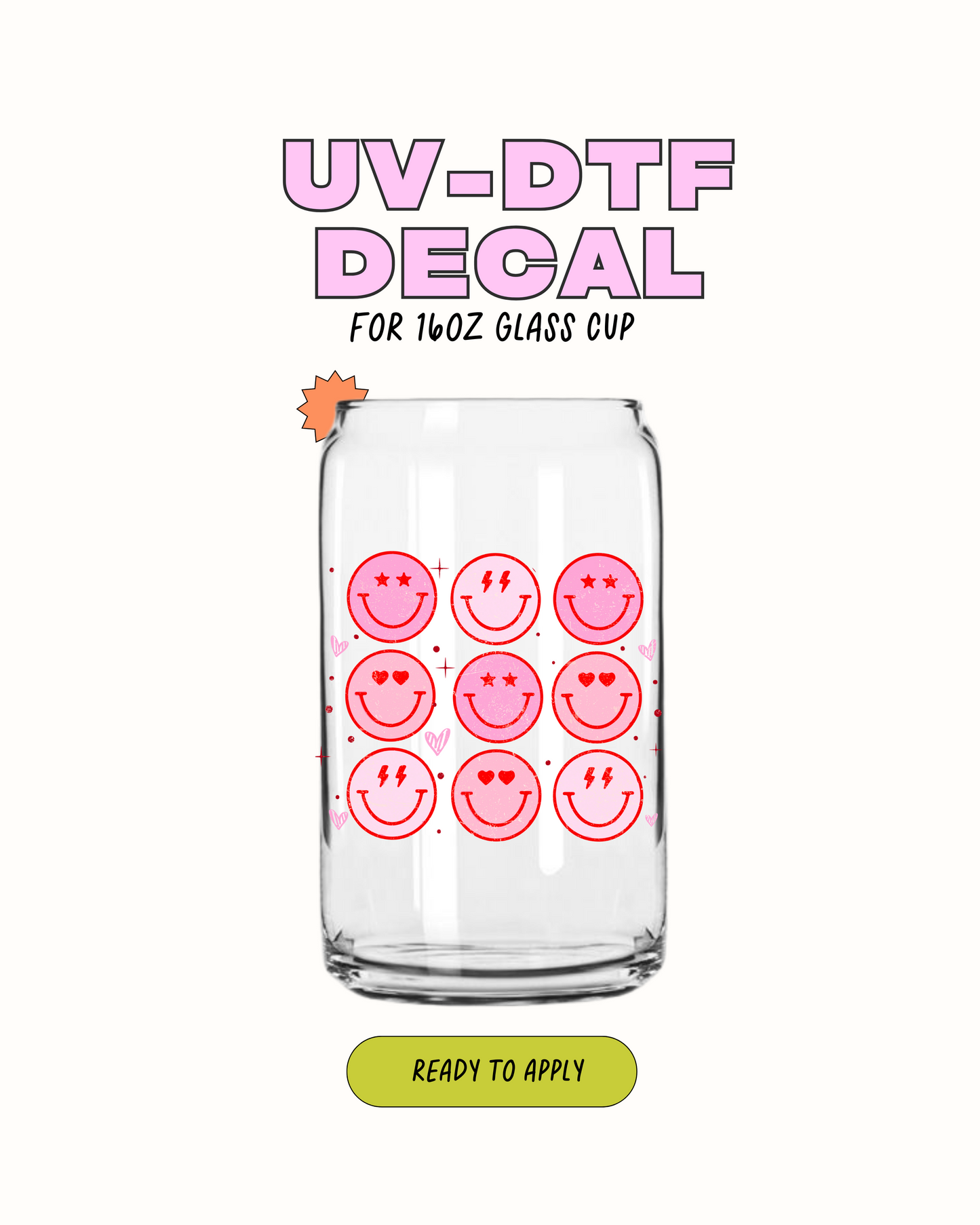 Caras felices rosas - UVDTF