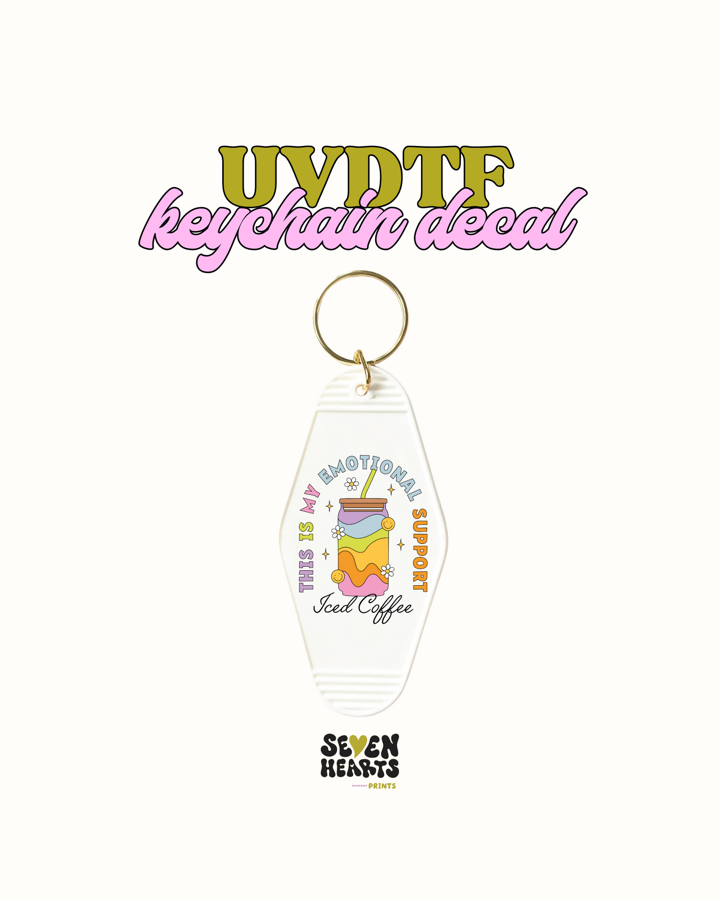 Emotiona support - UVDTF Keychain