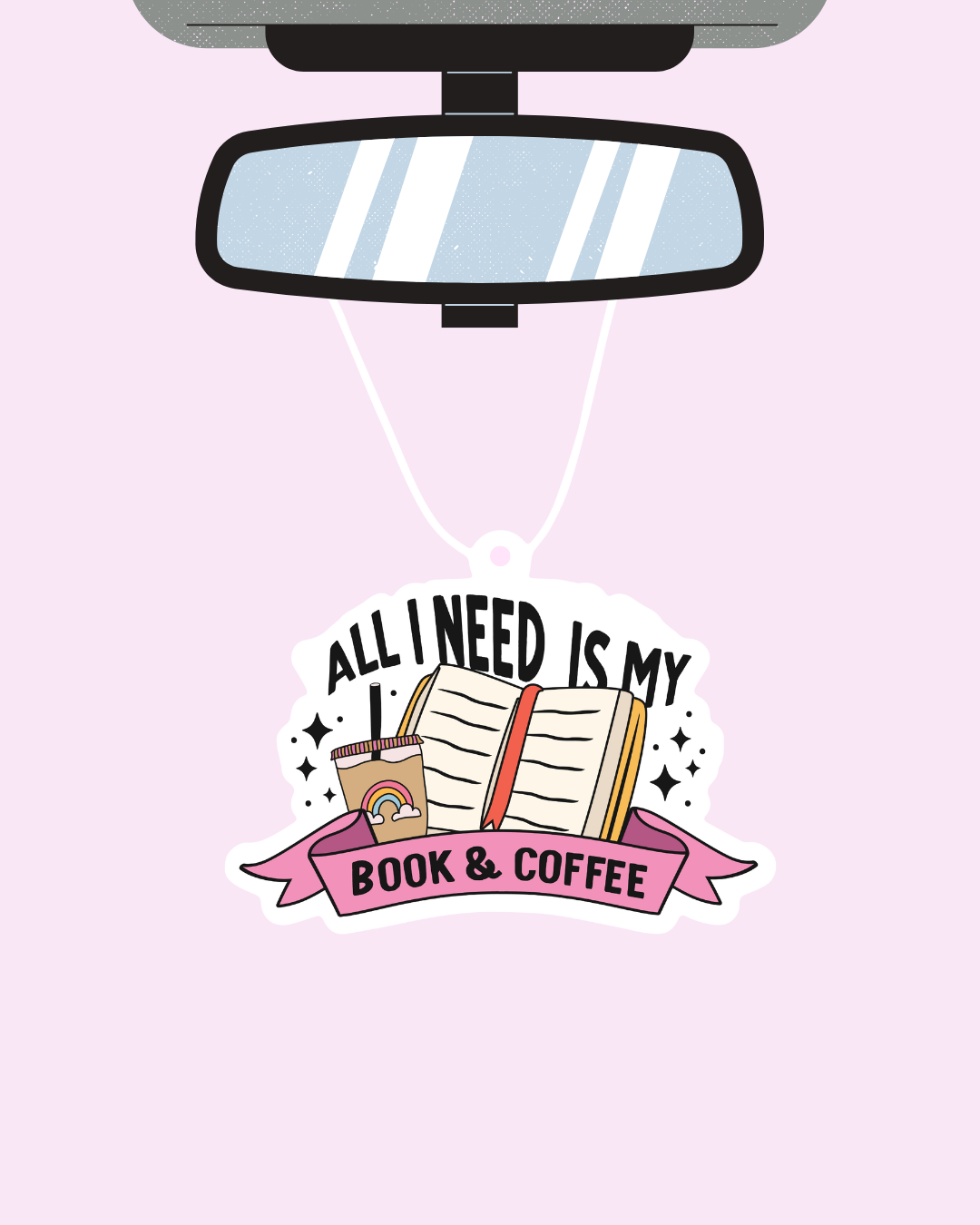 All i need is coffee and books - Air Freshners Set fof 4