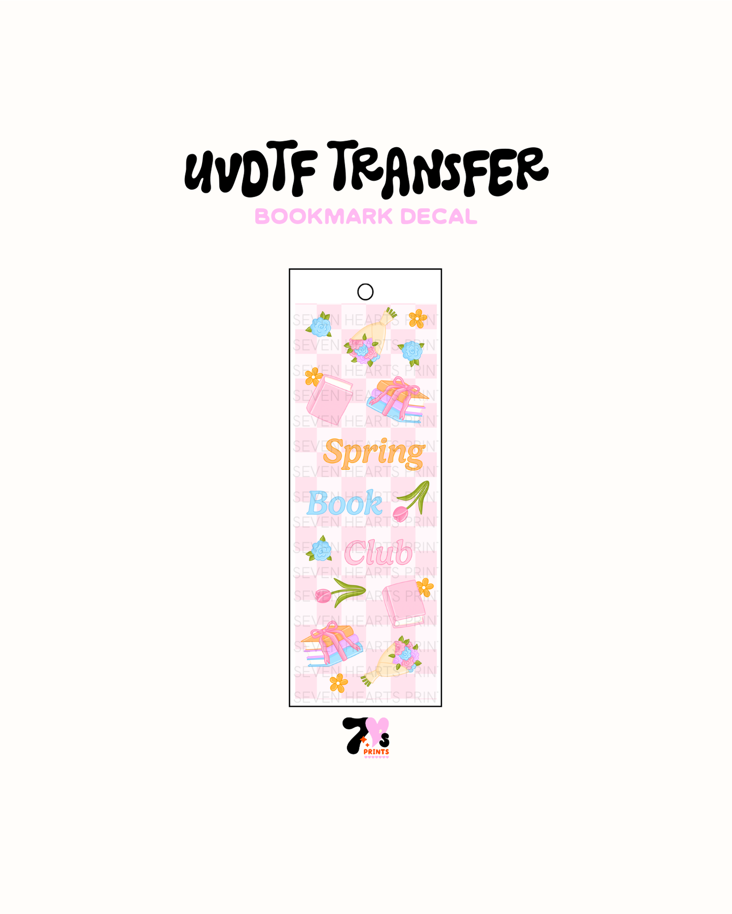 Spring Book Club (Solid) - UVDTF Bookmark Decal