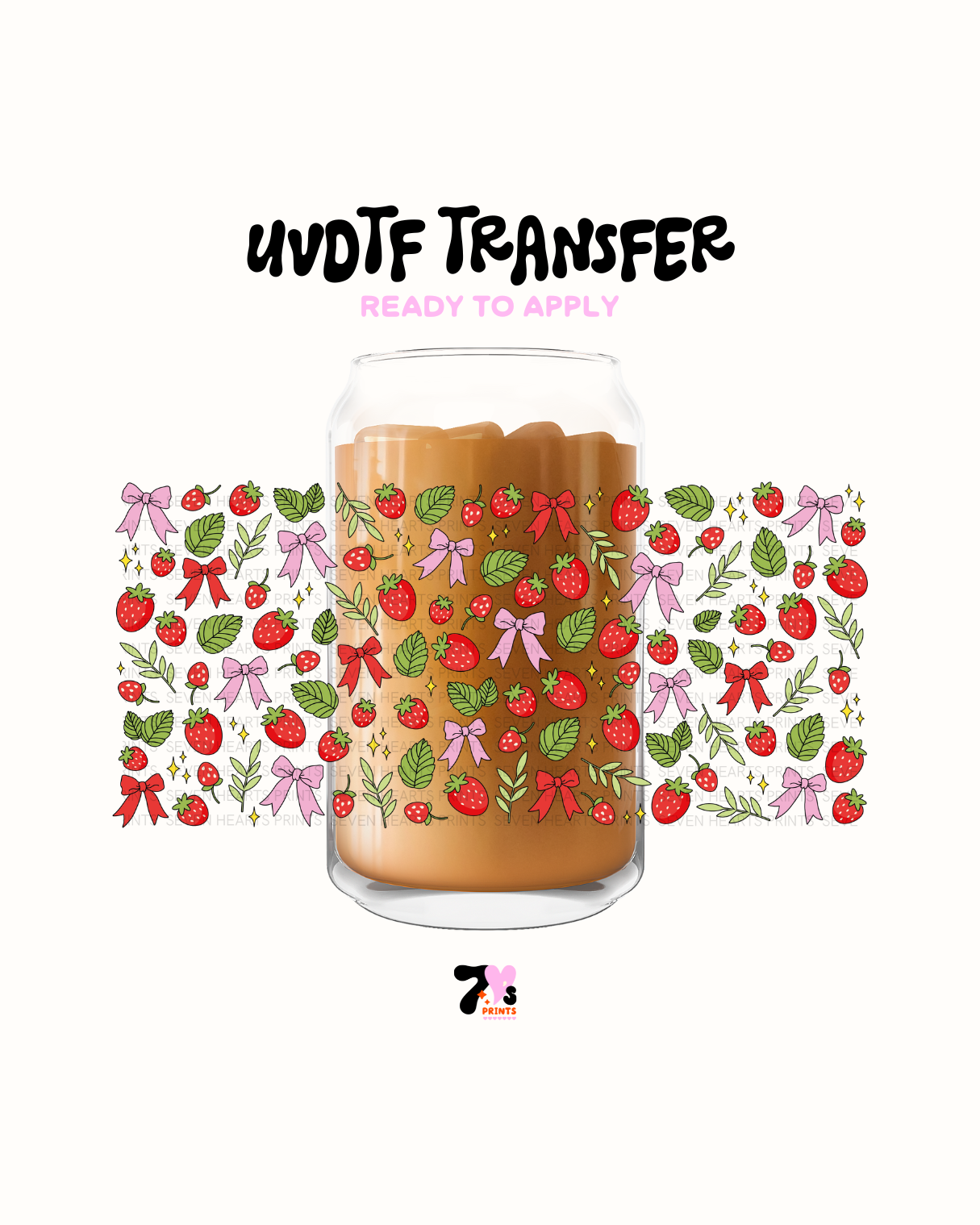 Strawberry and Bows - UVDTF Wrap
