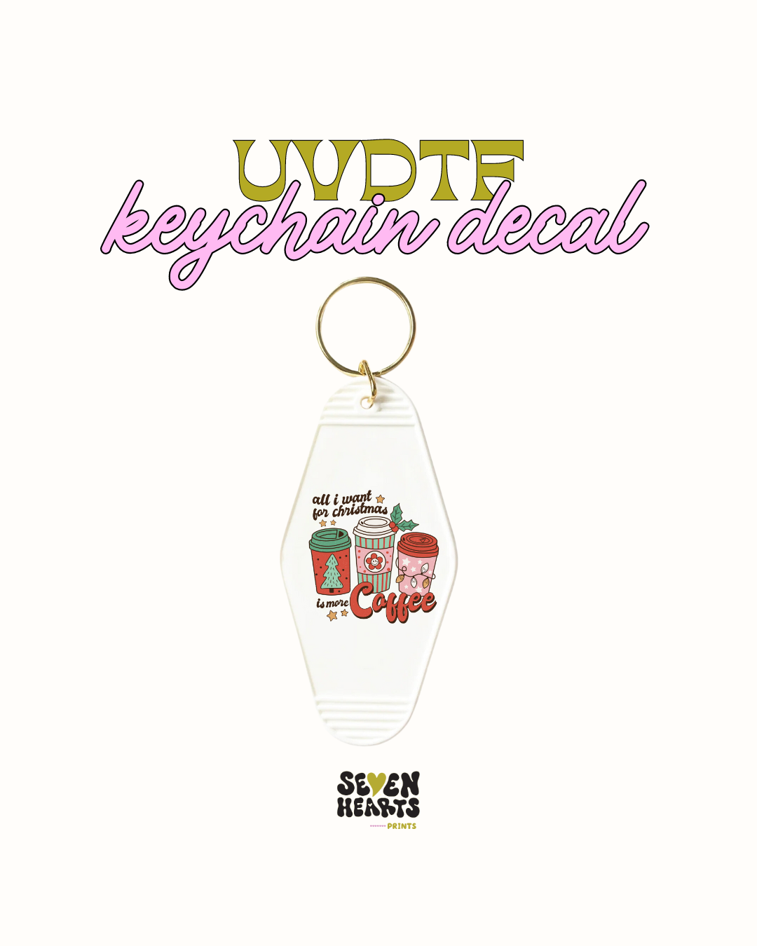 All I want for Christmas is coffee - Keychain Decal Set of 5 UVDTF